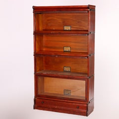 Antique Arts & Crafts Globe Wernicke Mahogany Stack Barrister Bookcase, c1910