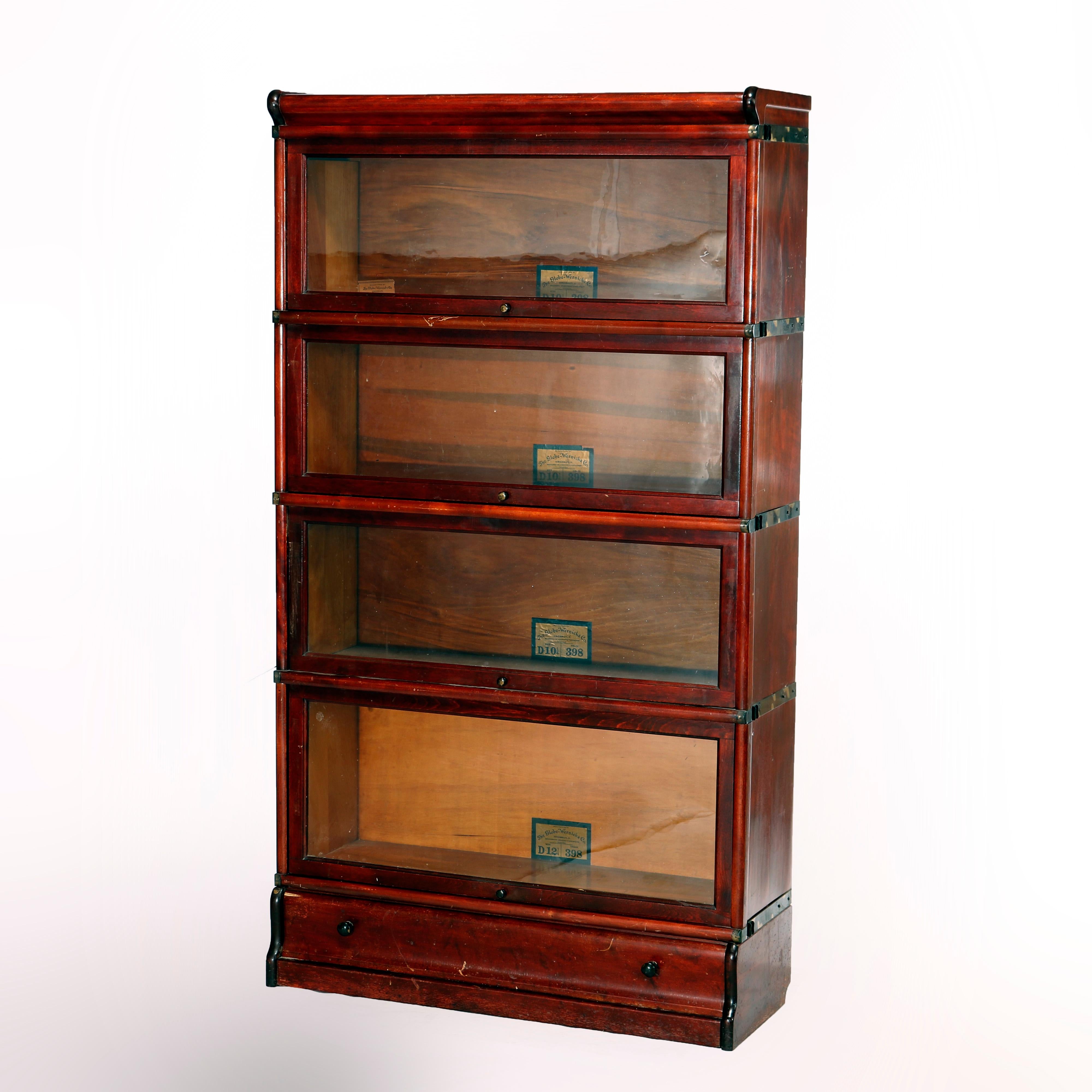 Arts and Crafts Antique Arts & Crafts Globe Wernicke Mahogany Stack Barrister Bookcase, c1910