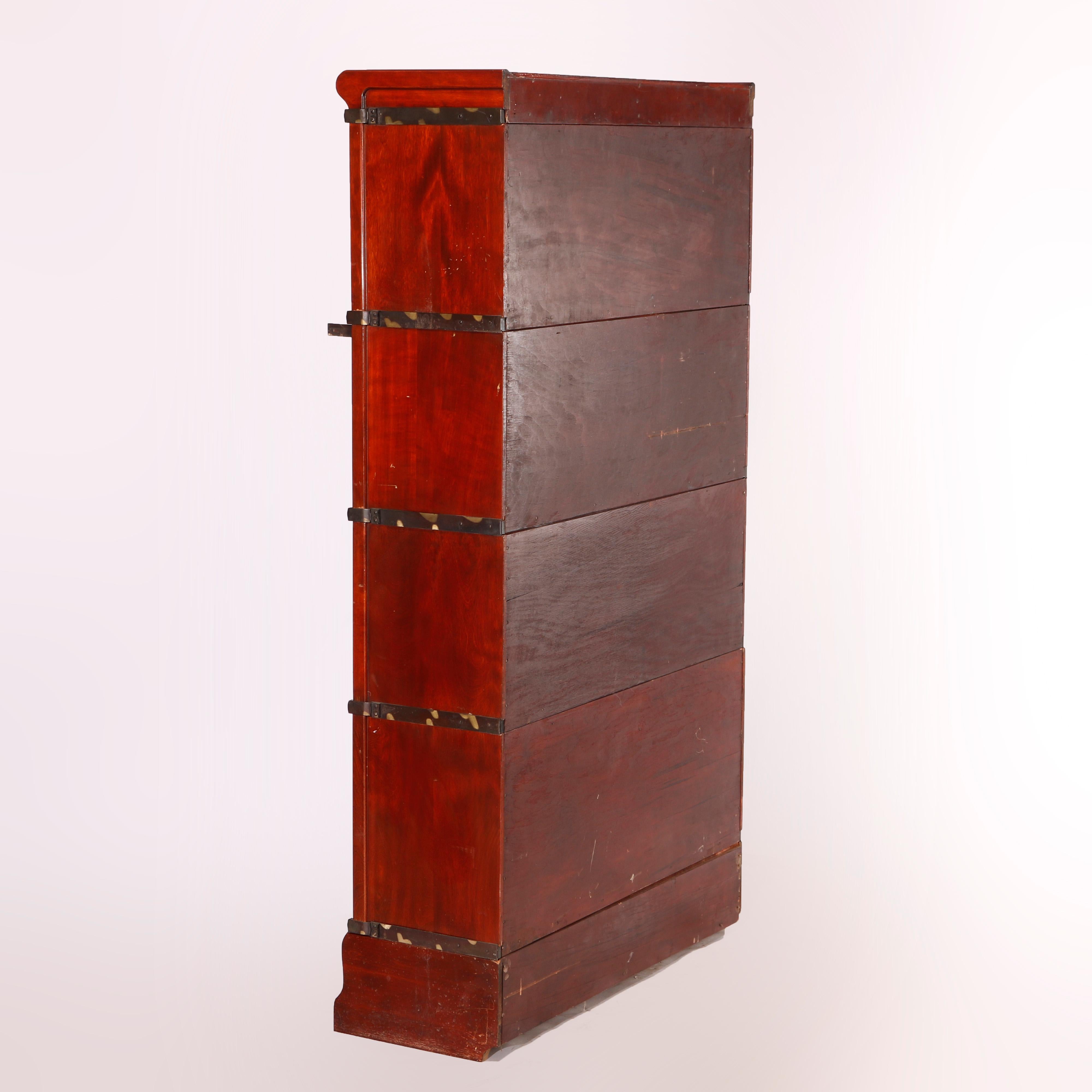 Antique Arts & Crafts Globe Wernicke Mahogany Stack Barrister Bookcase, c1910 1