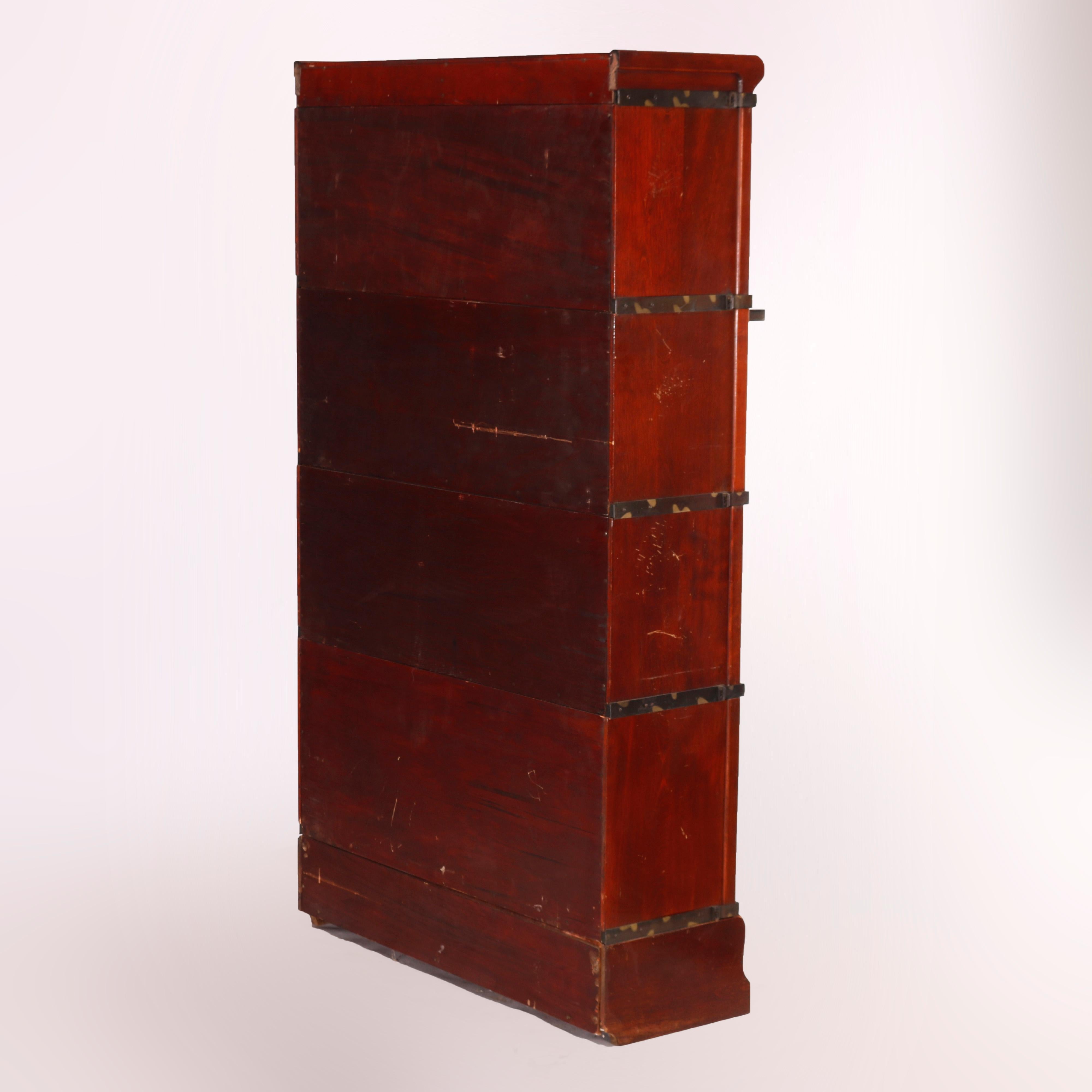 Antique Arts & Crafts Globe Wernicke Mahogany Stack Barrister Bookcase, c1910 3