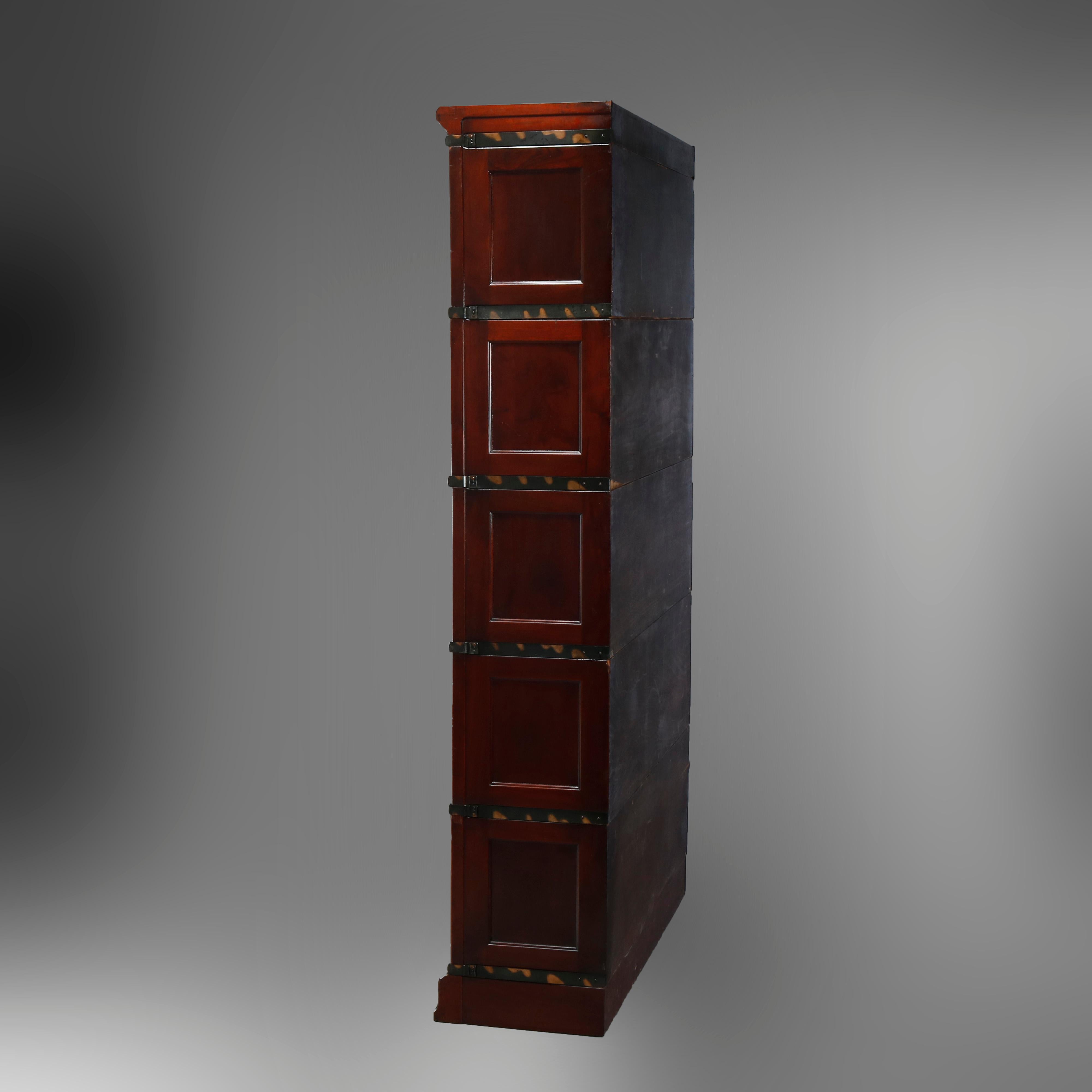 Antique Arts & Crafts Globe Wernicke Mahogany Stack Barrister Bookcase, C1920 1