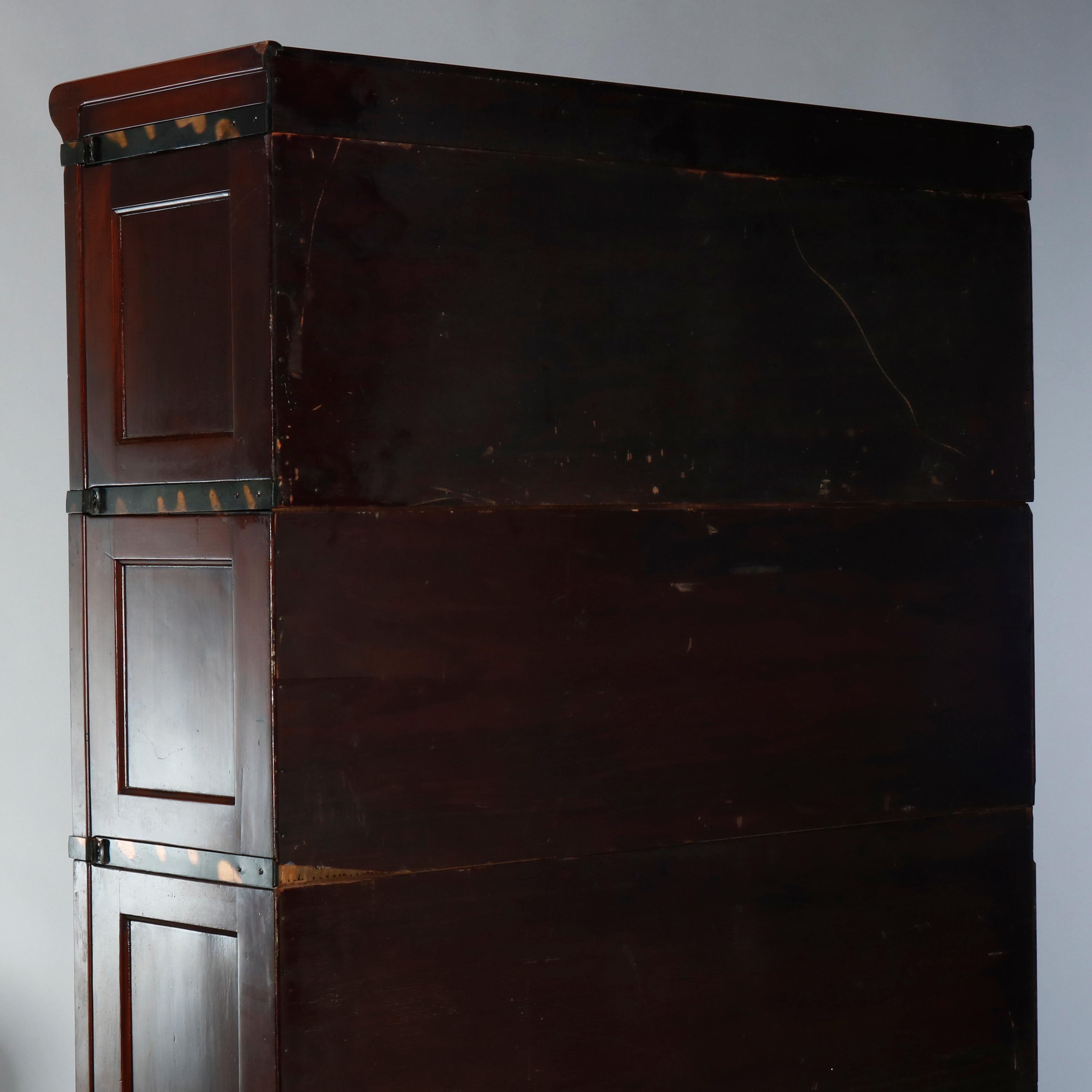 Antique Arts & Crafts Globe Wernicke Mahogany Stack Barrister Bookcase, C1920 2