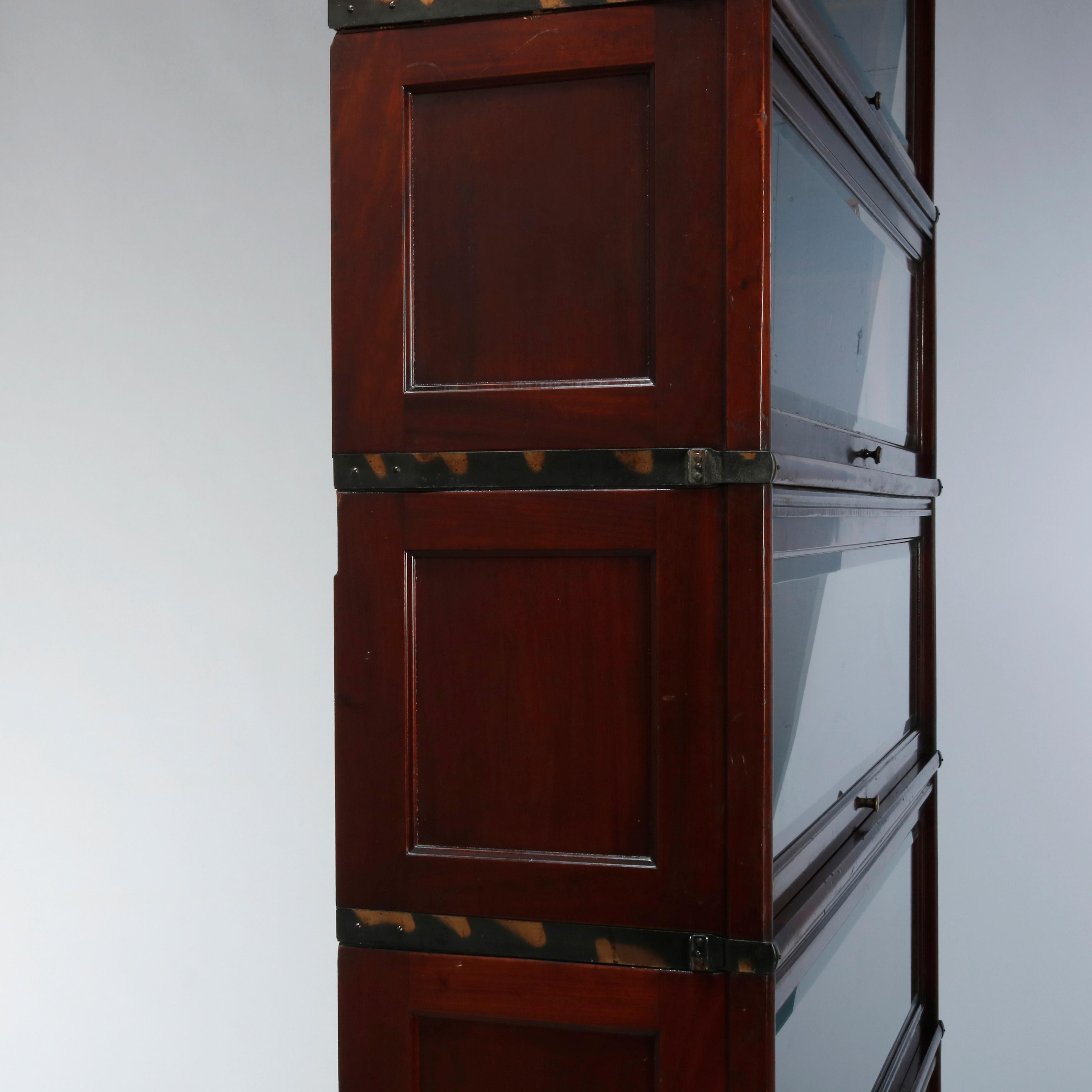 Antique Arts & Crafts Globe Wernicke Mahogany Stack Barrister Bookcase, C1920 4
