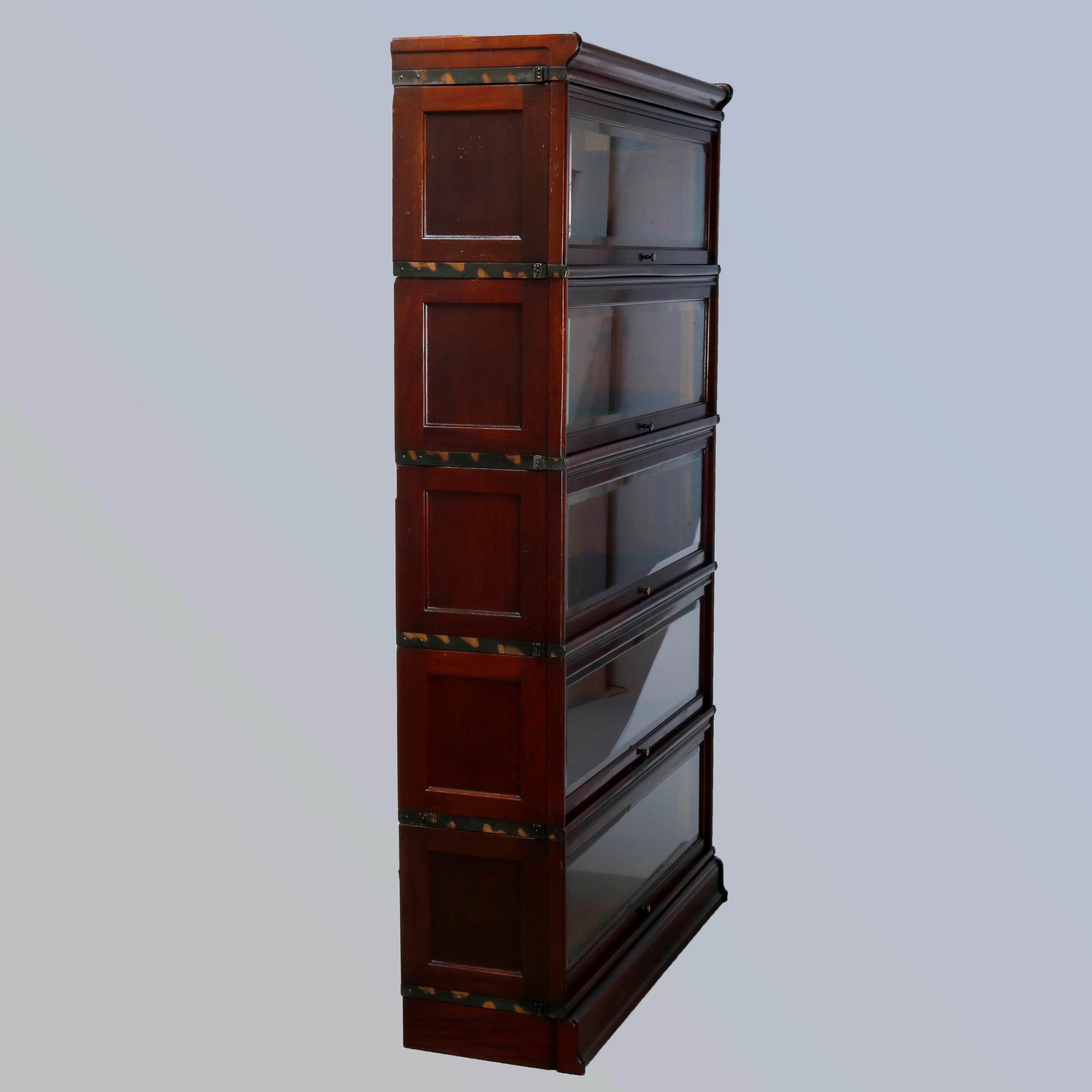 Antique Arts & Crafts Globe Wernicke Mahogany Stack Barrister Bookcase, C1920 6