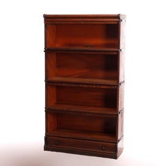 Antique Arts & Crafts Globe Wernicke Mission Oak Stack Barrister Bookcase, c1910