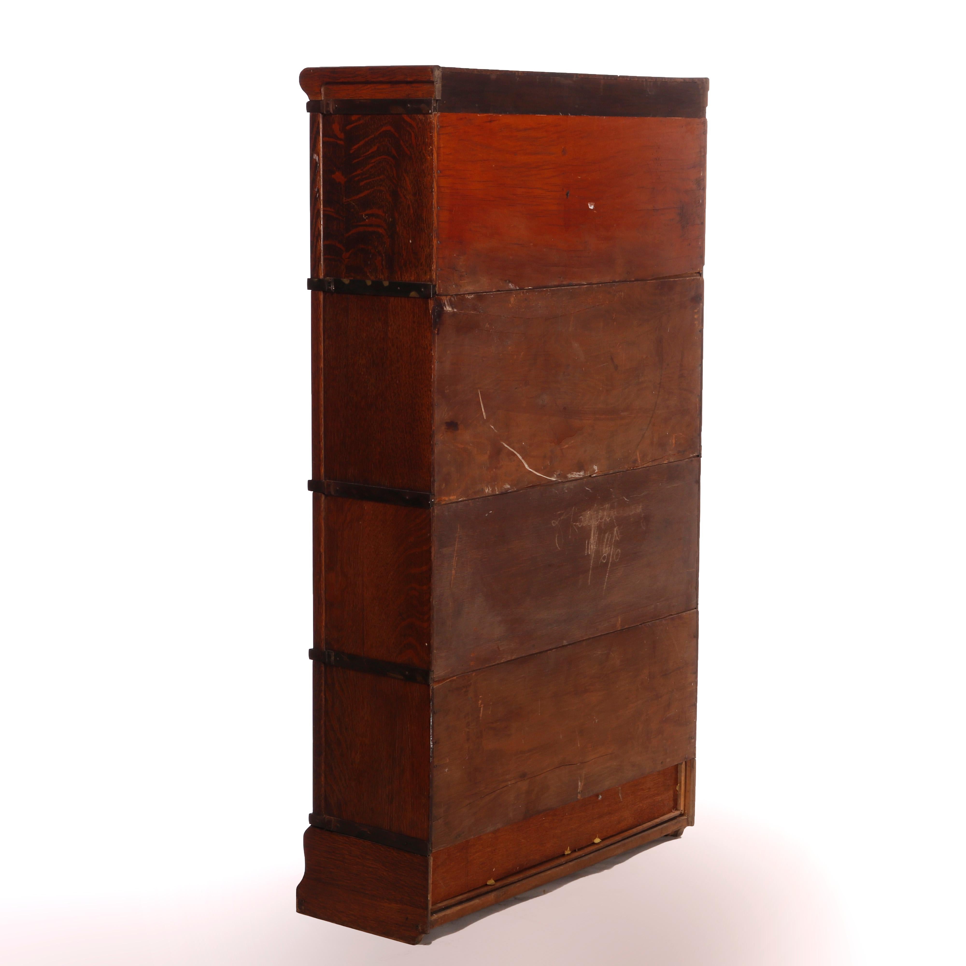 Antique Arts & Crafts Globe Wernicke Mission Oak Stack Barrister Bookcase, c1910 3