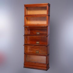 Antique Arts & Crafts Globe Wernicke Oak Barrister Bookcase, c1910