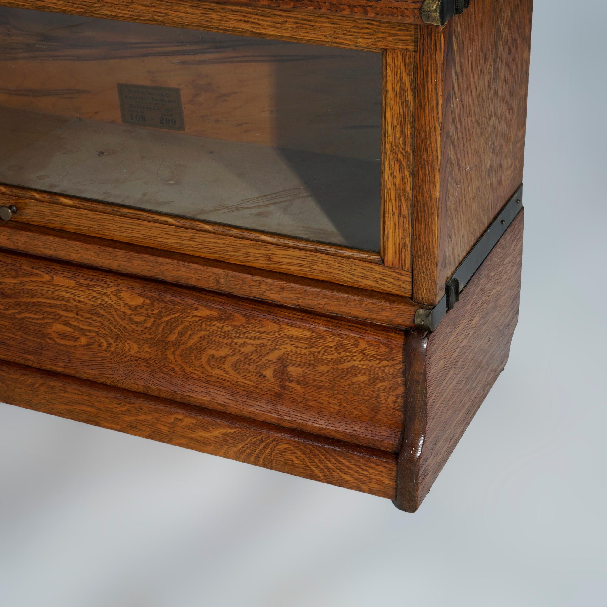 Antique Arts & Crafts Globe Wernicke Oak Barrister Secretary Bookcase c1910 3