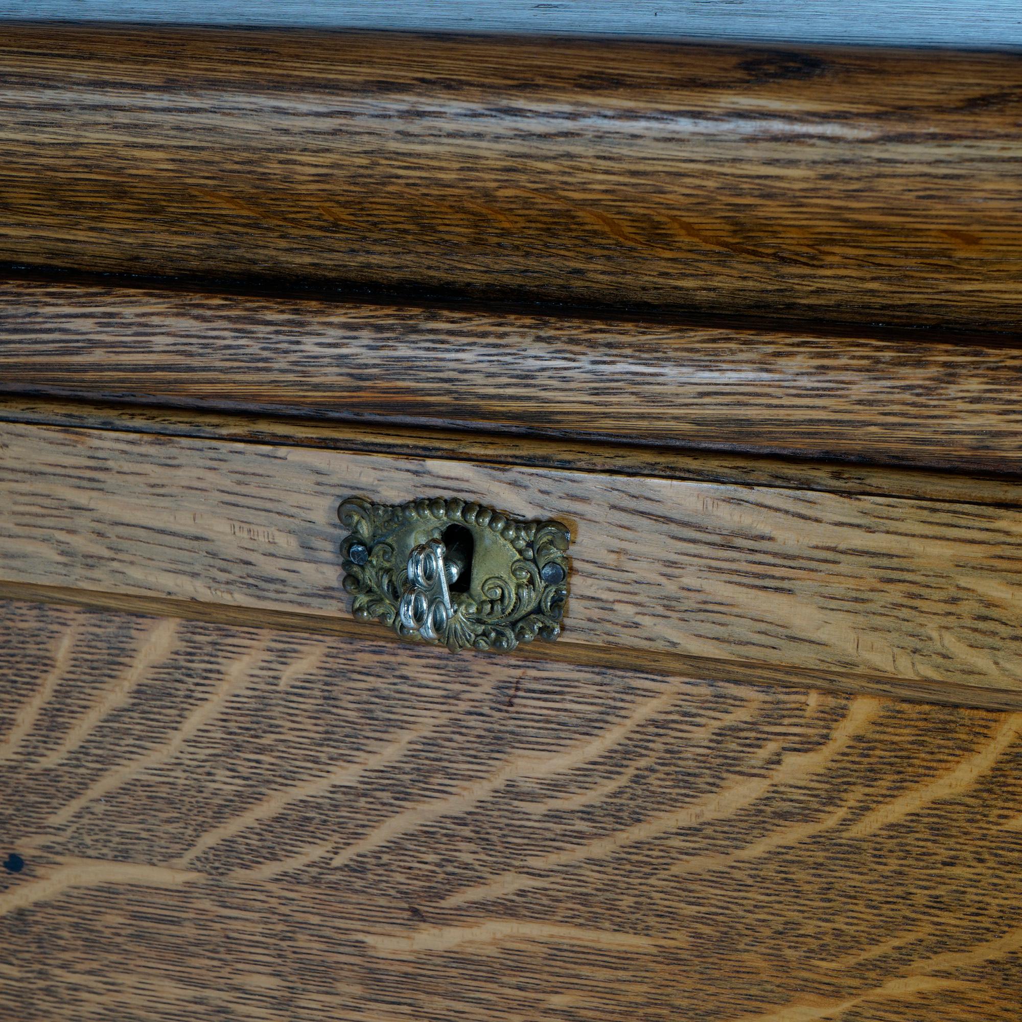 Antique Arts & Crafts Globe Wernicke Oak Barrister Secretary Bookcase c1910 In Good Condition In Big Flats, NY