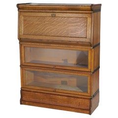 Antique Arts & Crafts Globe Wernicke Oak Barrister Secretary Bookcase c1910