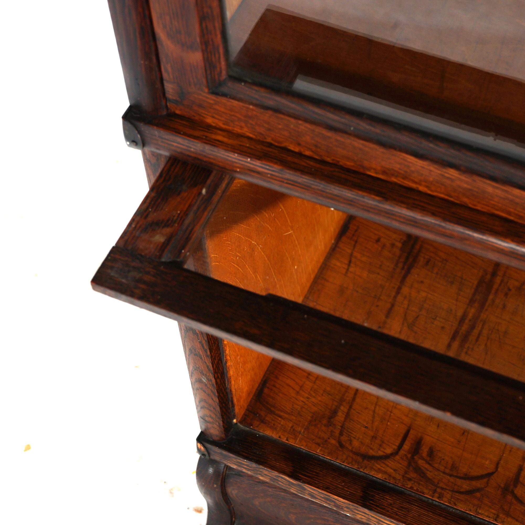 Antique Arts & Crafts Globe Wernicke Oak Four Stack Barrister Bookcase c1910 For Sale 4