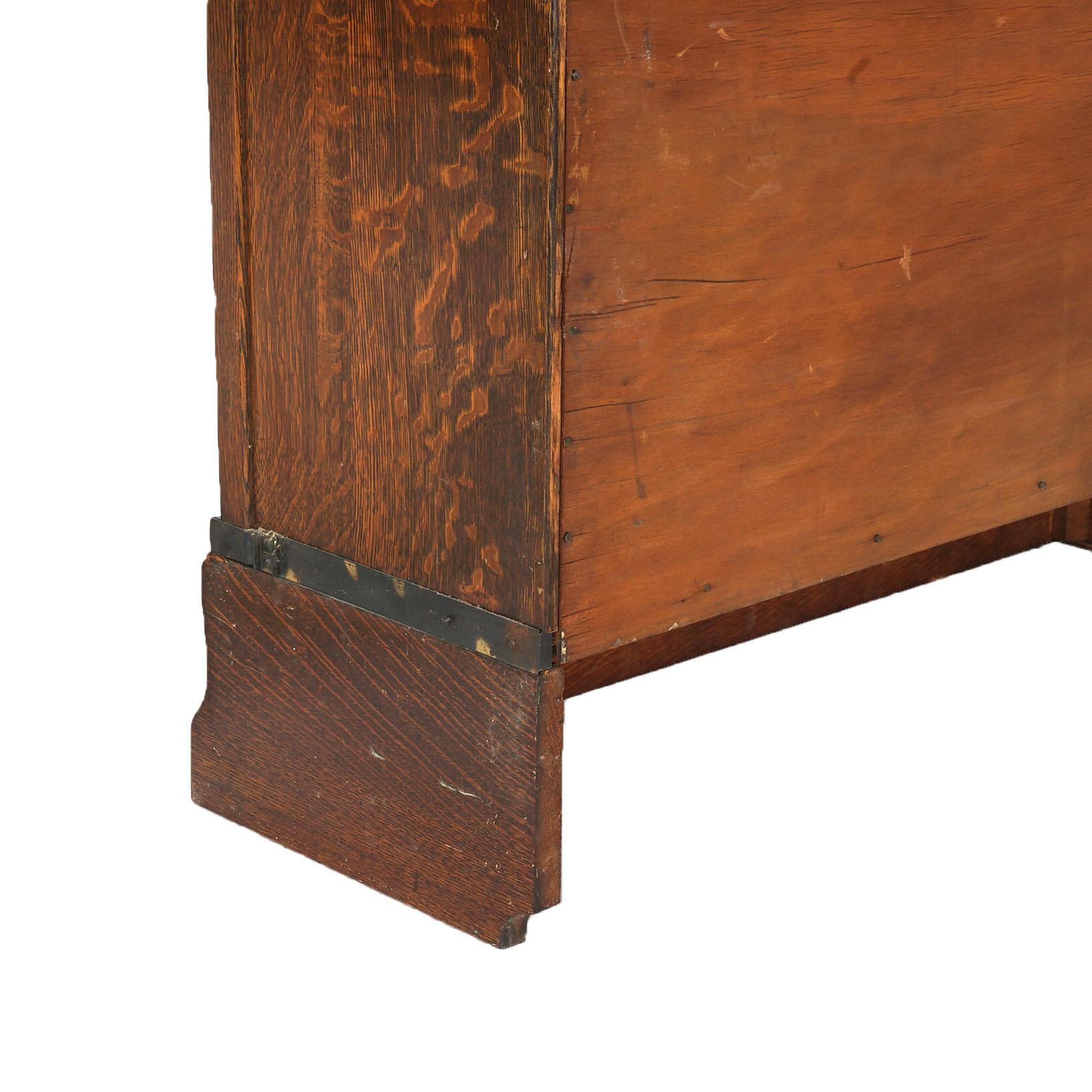 Antique Arts & Crafts Globe Wernicke Oak Four Stack Barrister Bookcase c1910 For Sale 8