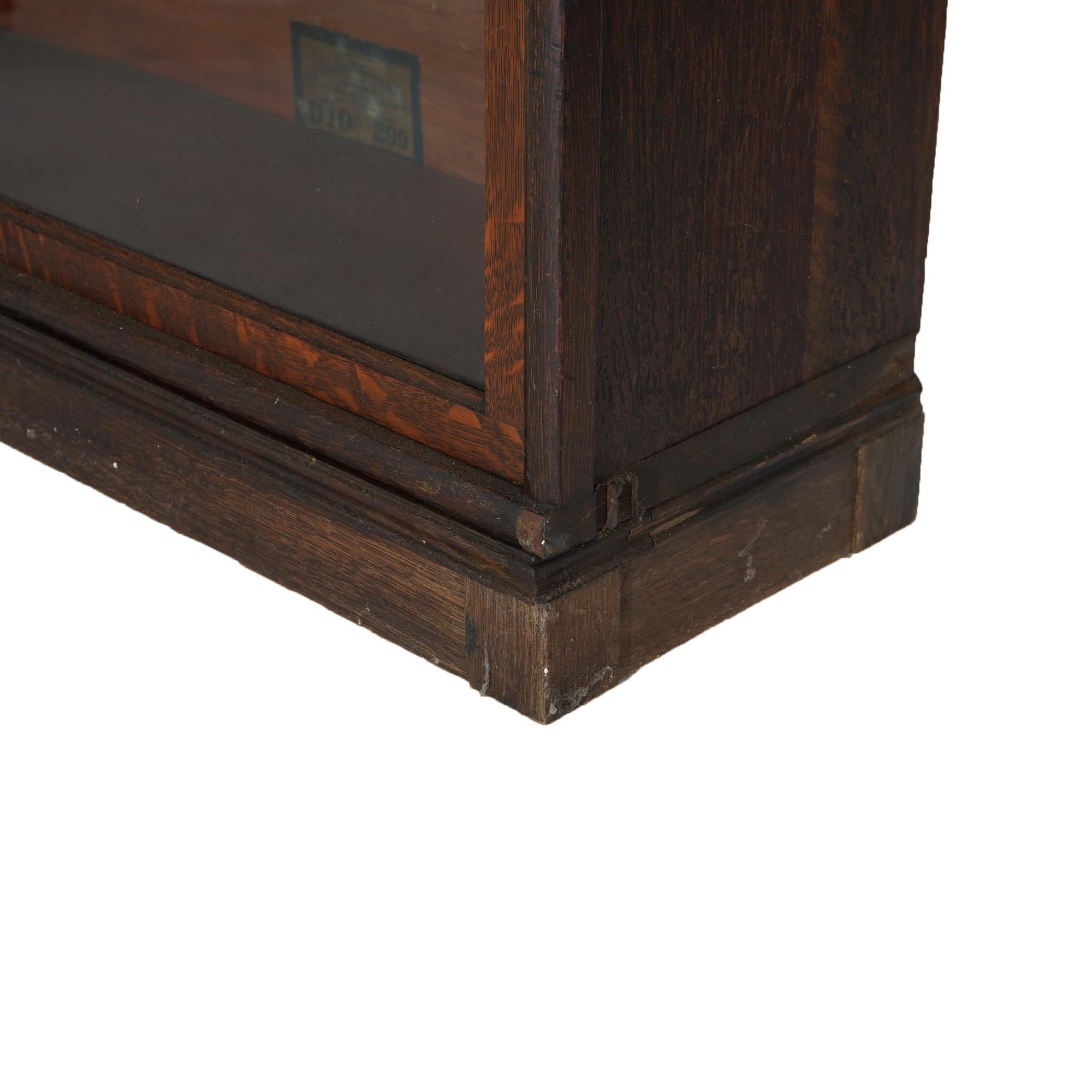 Antique Arts & Crafts Globe Wernicke Oak & Leaded Glass Barrister Bookcase c1910 2