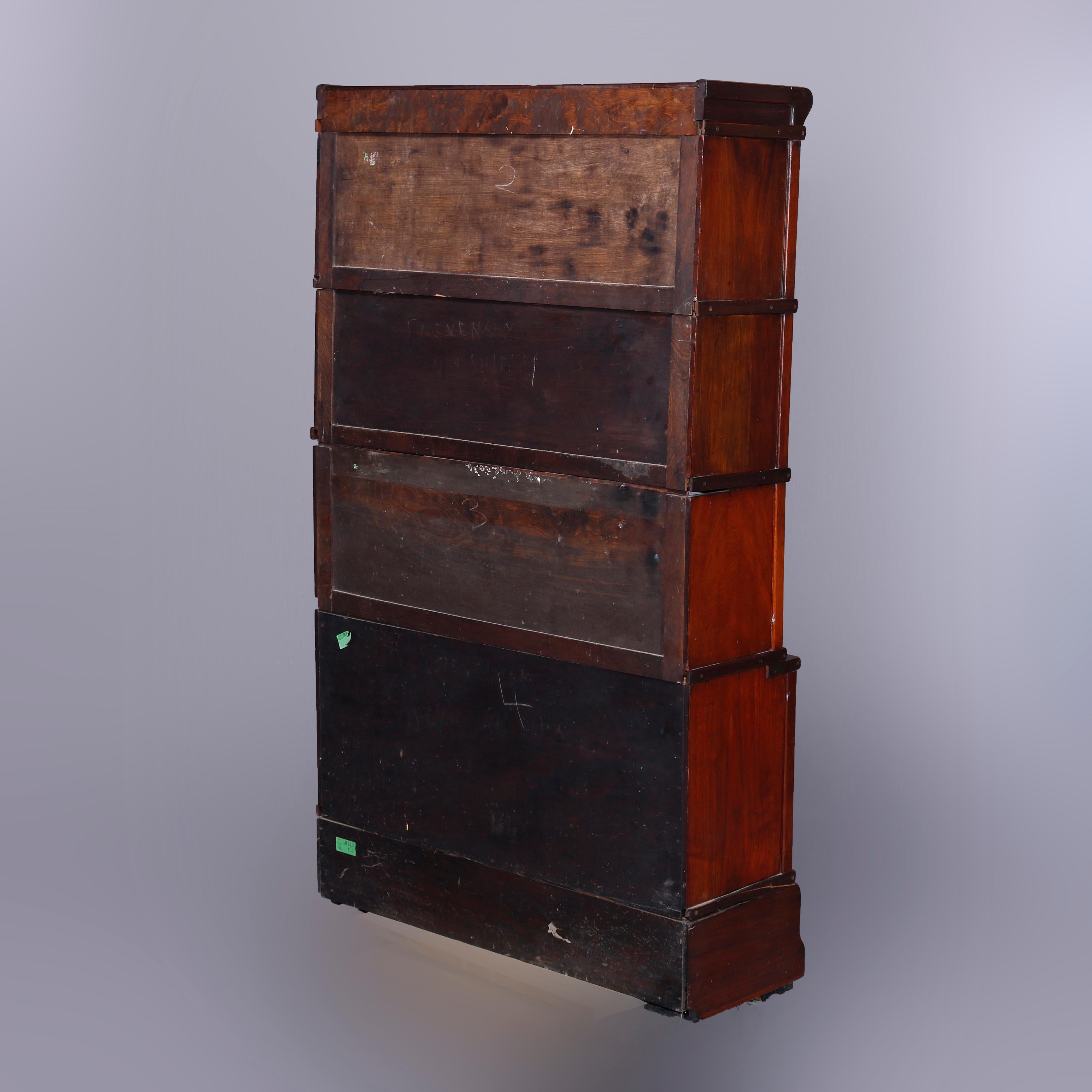 Antique Arts & Crafts Globe Wernicke School Mahogany Barrister Bookcase, c1910 In Good Condition In Big Flats, NY