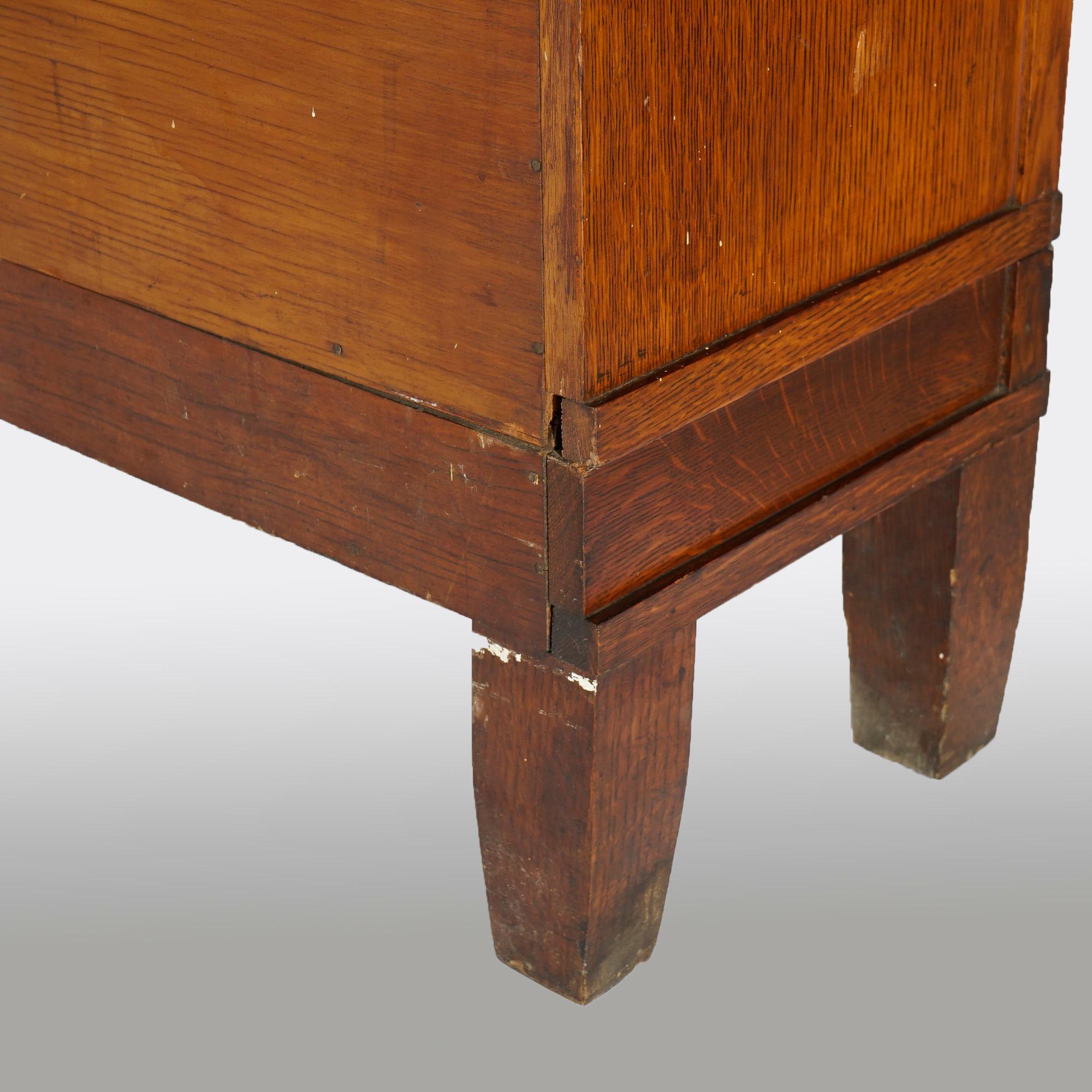 Antique Arts & Crafts Globe Wernicke Stack Oak Barrister Bookcase, C1910 For Sale 1