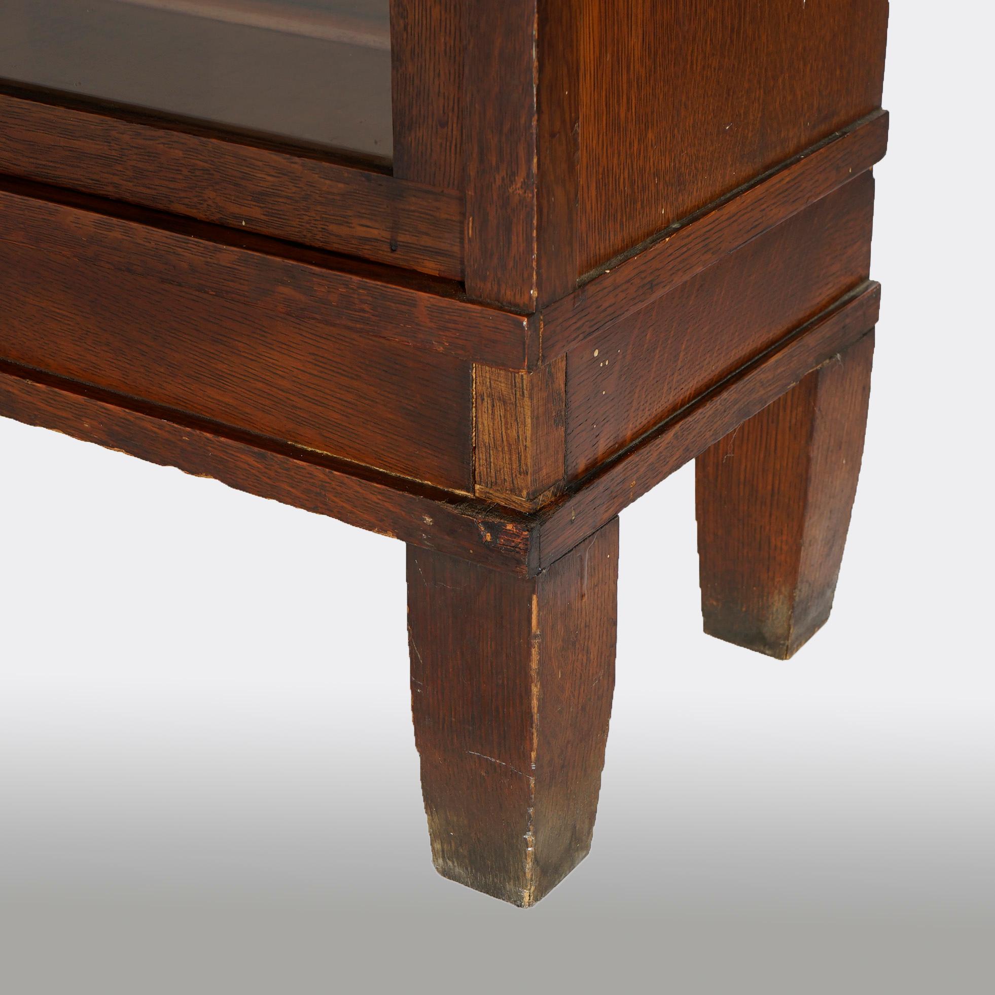 Antique Arts & Crafts Globe Wernicke Stack Oak Barrister Bookcase, C1910 For Sale 2