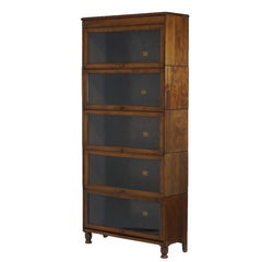 Antique Arts & Crafts Gunn Five Stack Cherry Barrister Bookcase Circa 1910
