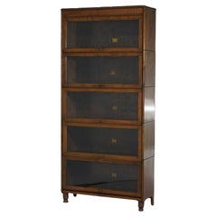 Vintage Arts & Crafts Gunn Five Stack Cherry Barrister Bookcase Circa 1910