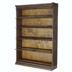 Antique Arts & Crafts Gunn Mahogany Double Barrister Bookcase, C1910