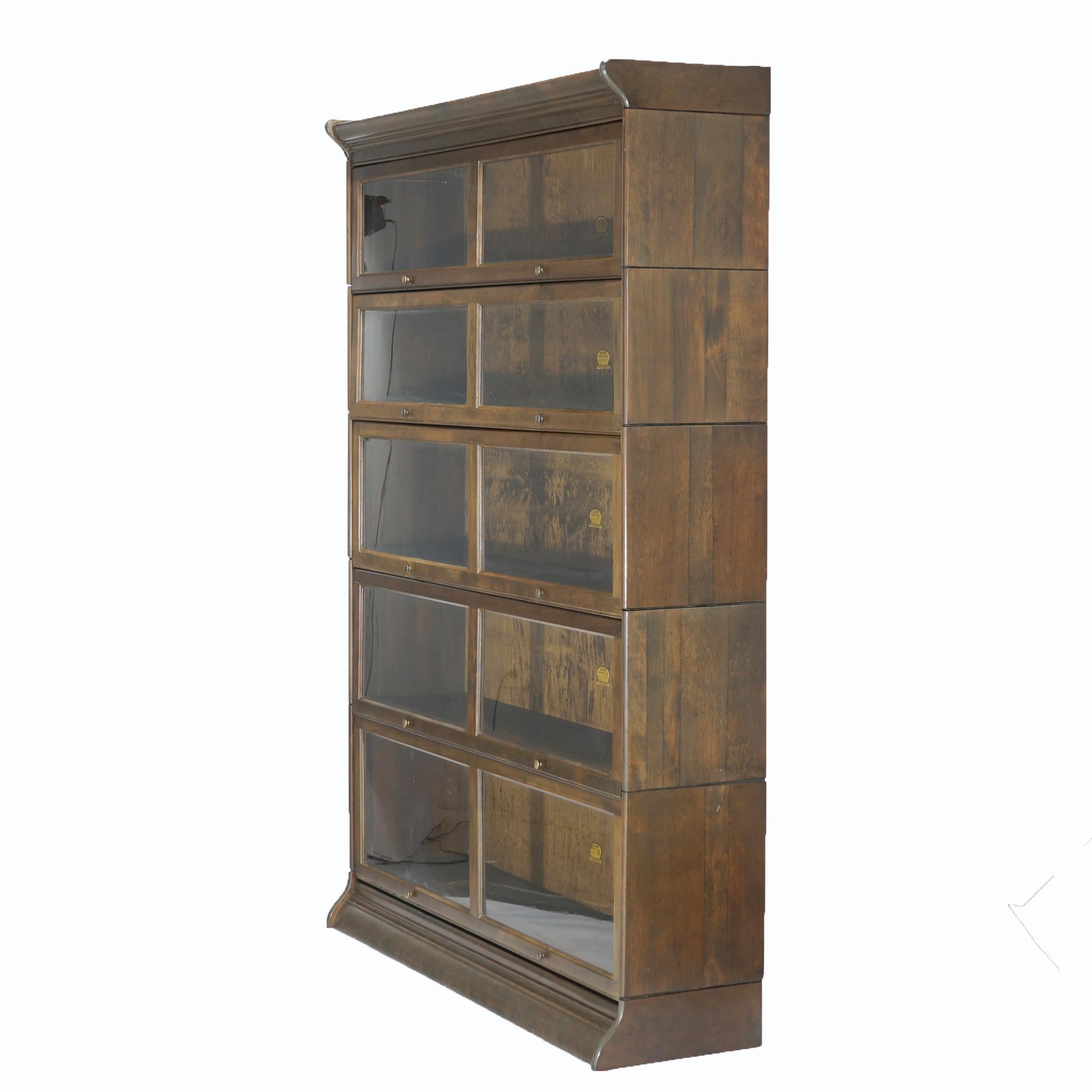 Arts and Crafts Antique Arts & Crafts Gunn Mahogany Double Barrister Bookcase, C1910
