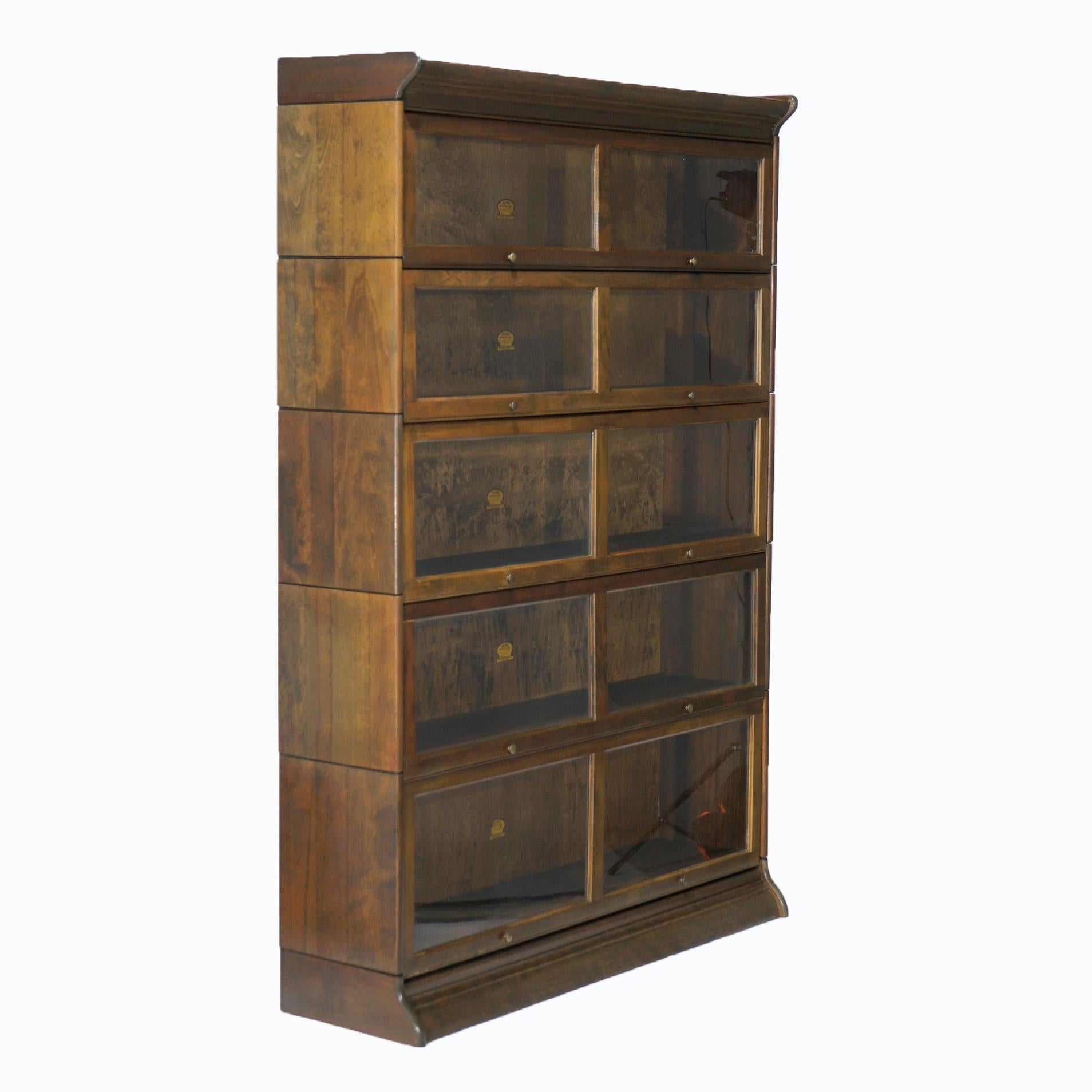 American Antique Arts & Crafts Gunn Mahogany Double Barrister Bookcase, C1910