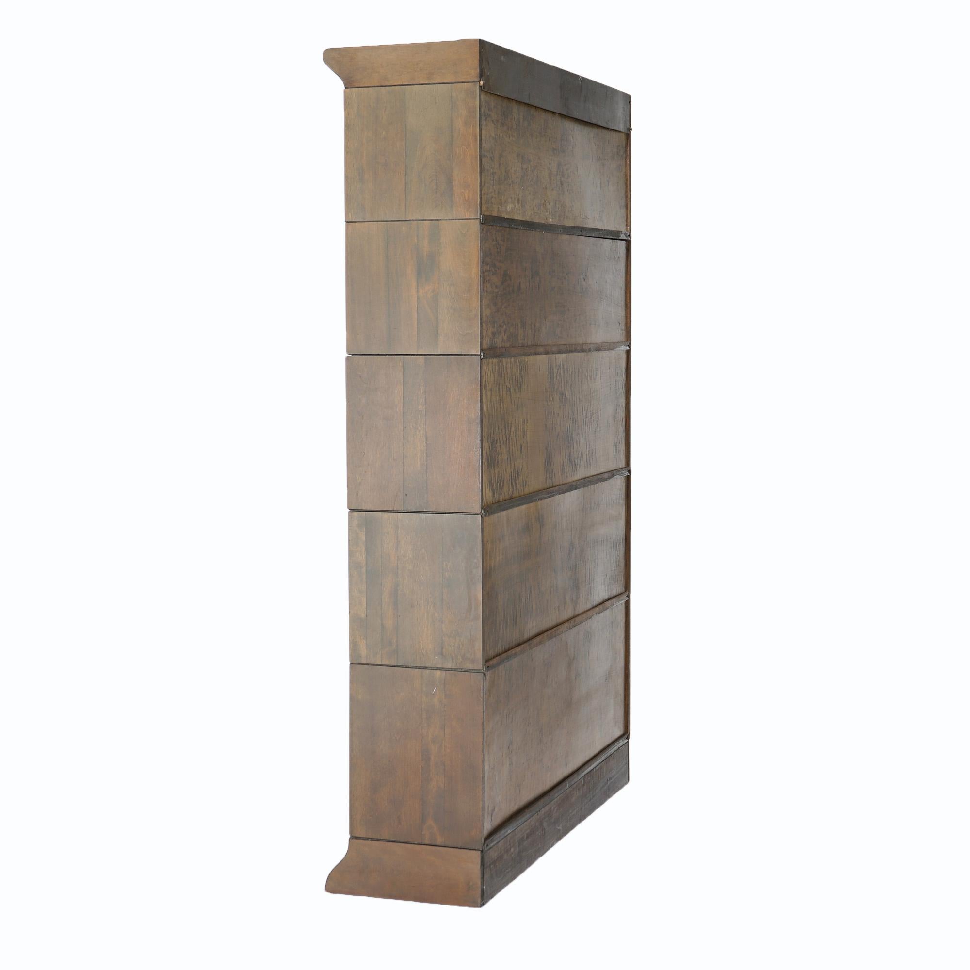 Antique Arts & Crafts Gunn Mahogany Double Barrister Bookcase, C1910 In Good Condition In Big Flats, NY
