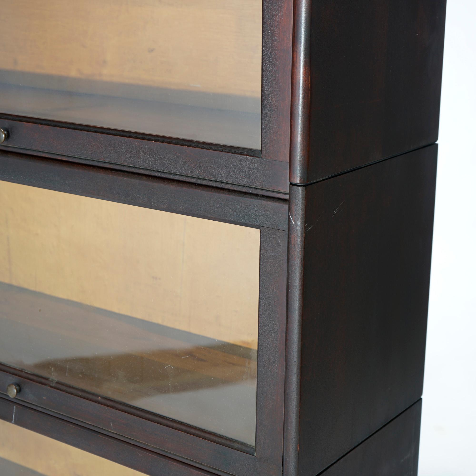 19th Century Antique Arts & Crafts Gunn Mahogany Four Stack Barrister Bookcase circa 1890