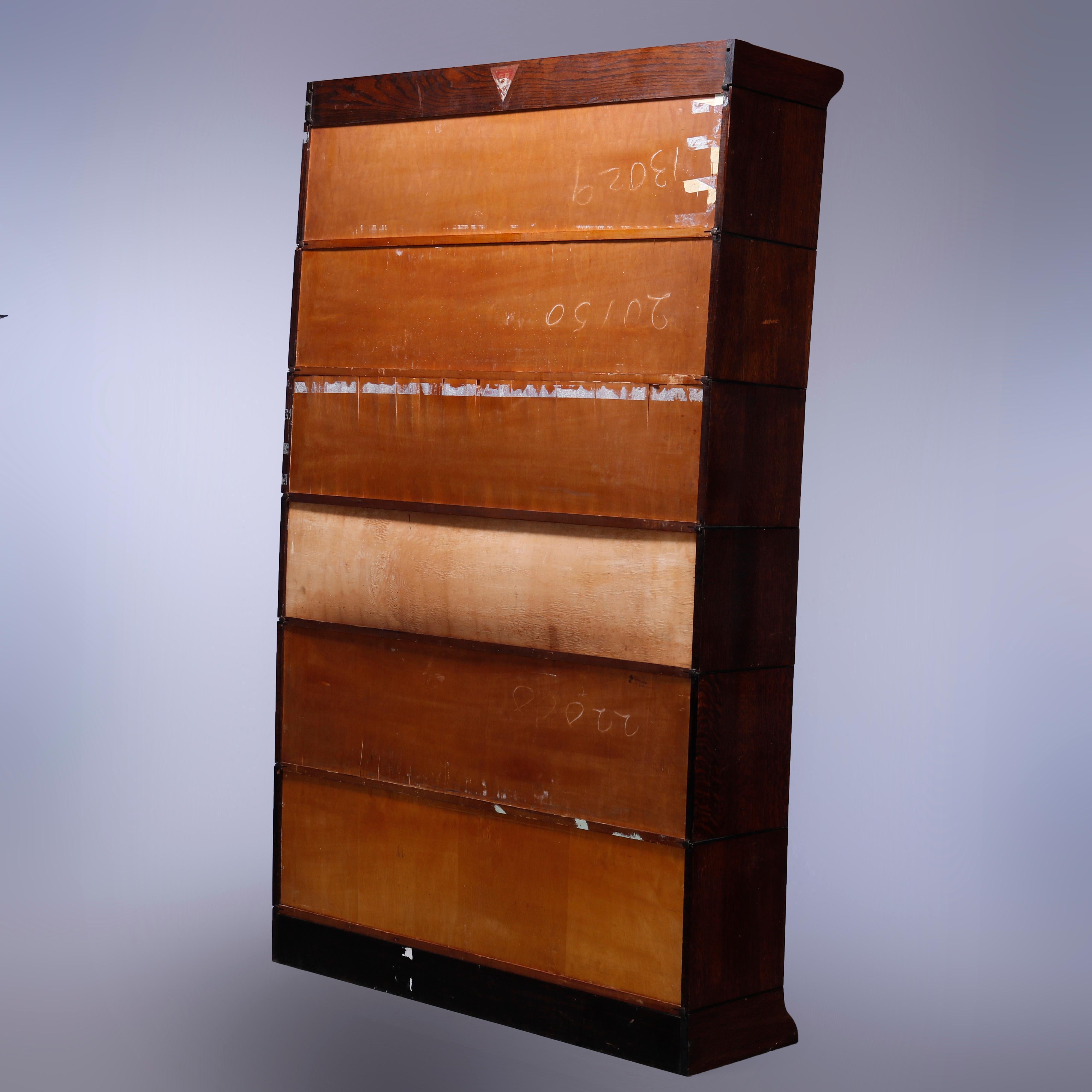 Antique Arts & Crafts Gunn Mission Oak Double Barrister Bookcase, c1910 4