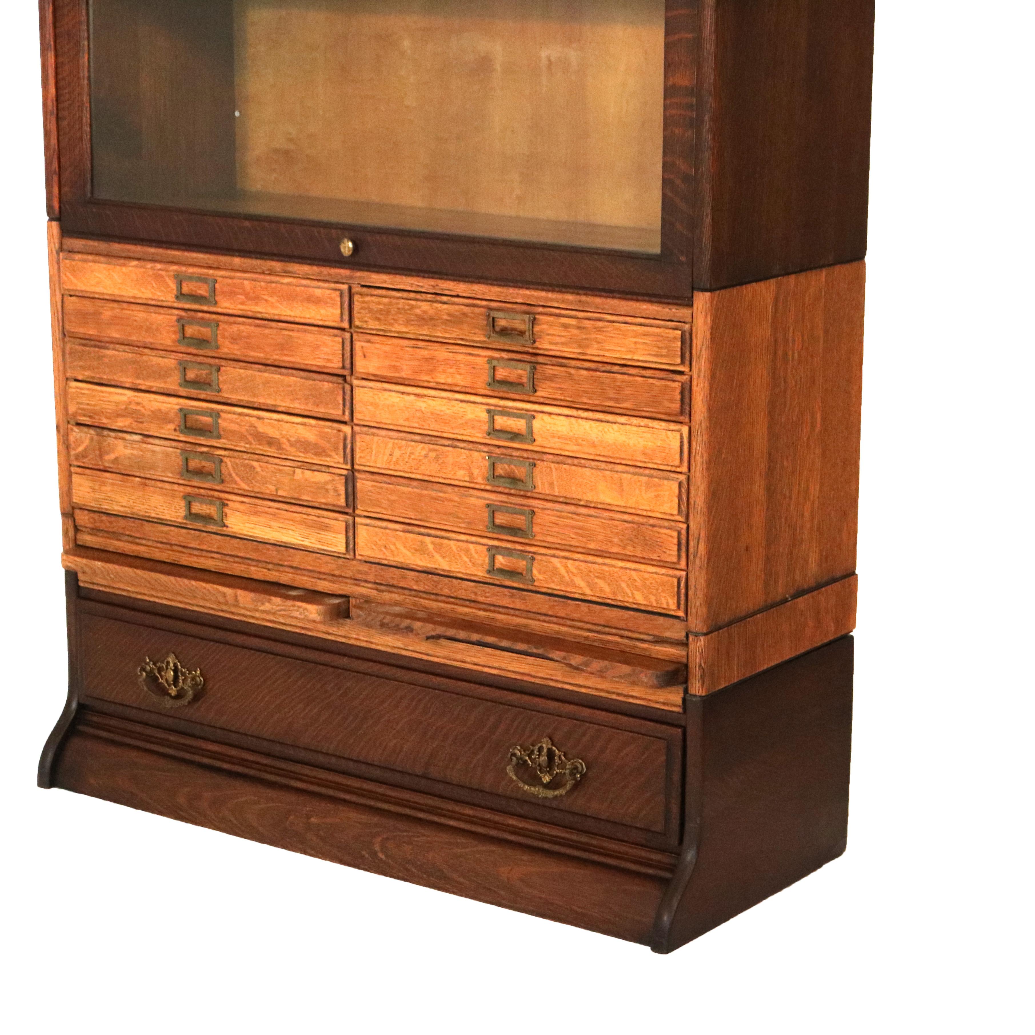 20th Century Antique Arts & Crafts Gunn Oak Six Stack Barrister Bookcase C1920 For Sale