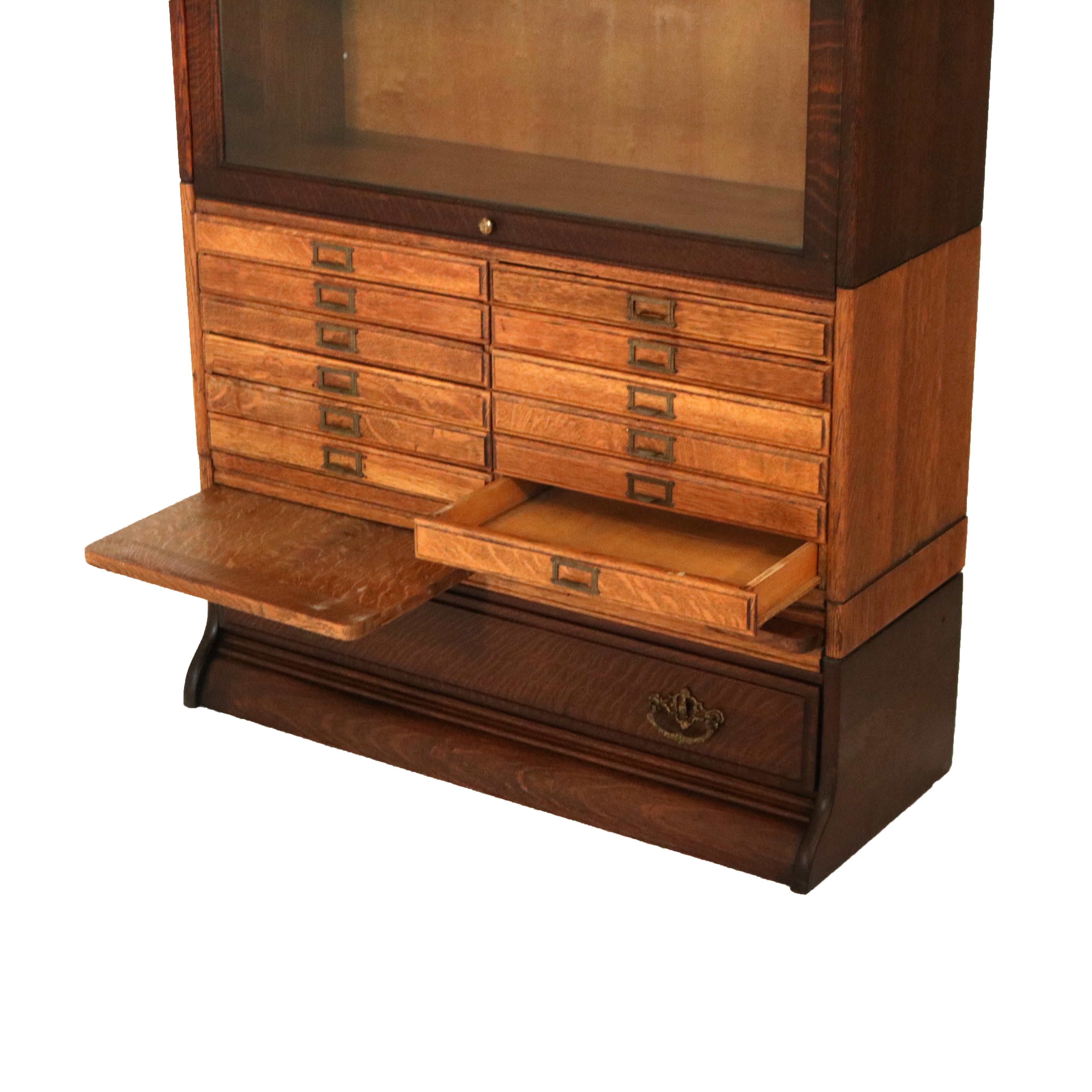 Antique Arts & Crafts Gunn Oak Six Stack Barrister Bookcase C1920 For Sale 2