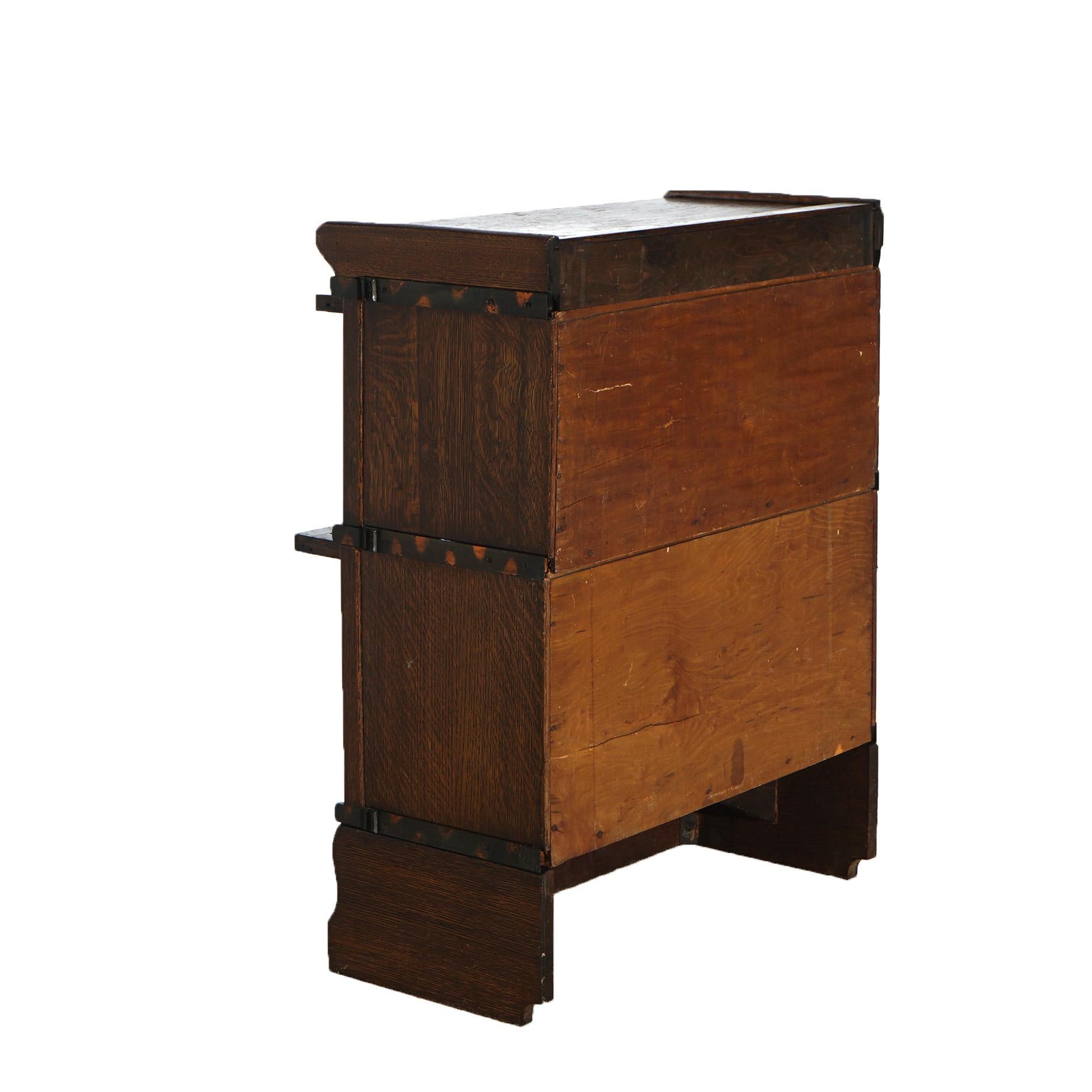 Antique Arts & Crafts Hale’s Diminutive Oak 2-Stack Barrister Bookcase c1920 3