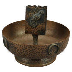 Antique Arts & Crafts Hammered Copper Smoke Set Circa 1910