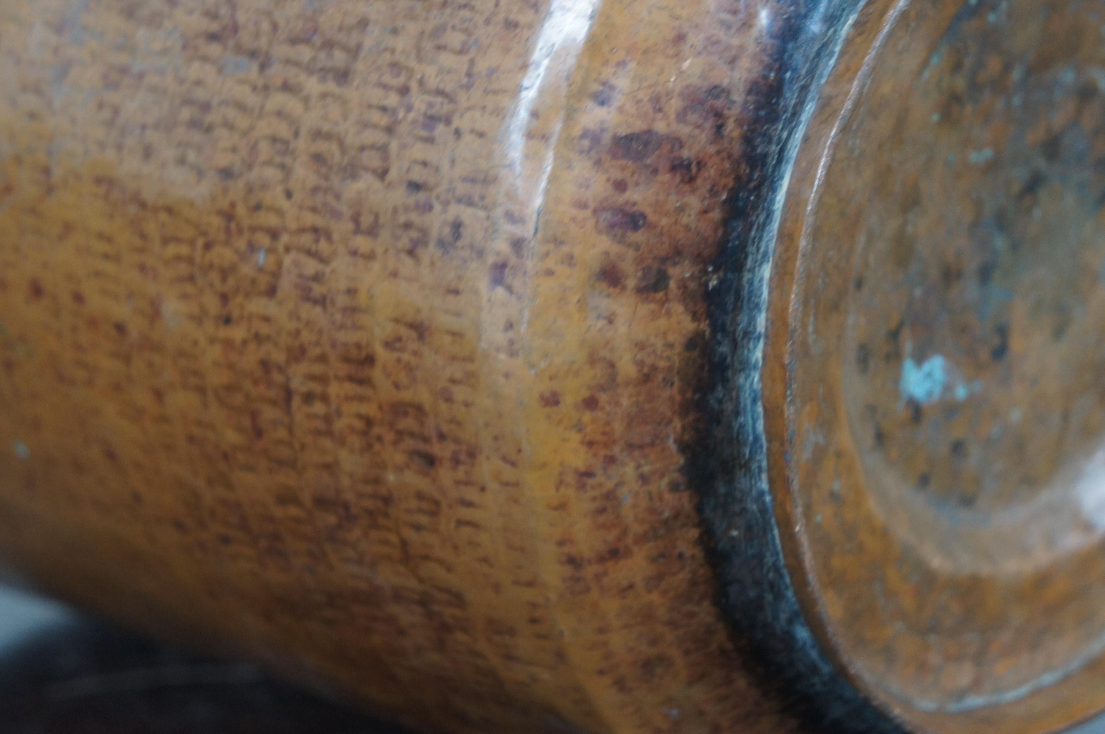 Antique Arts & Crafts Hammered Dovetailed Copper Jug Vase Urn 5