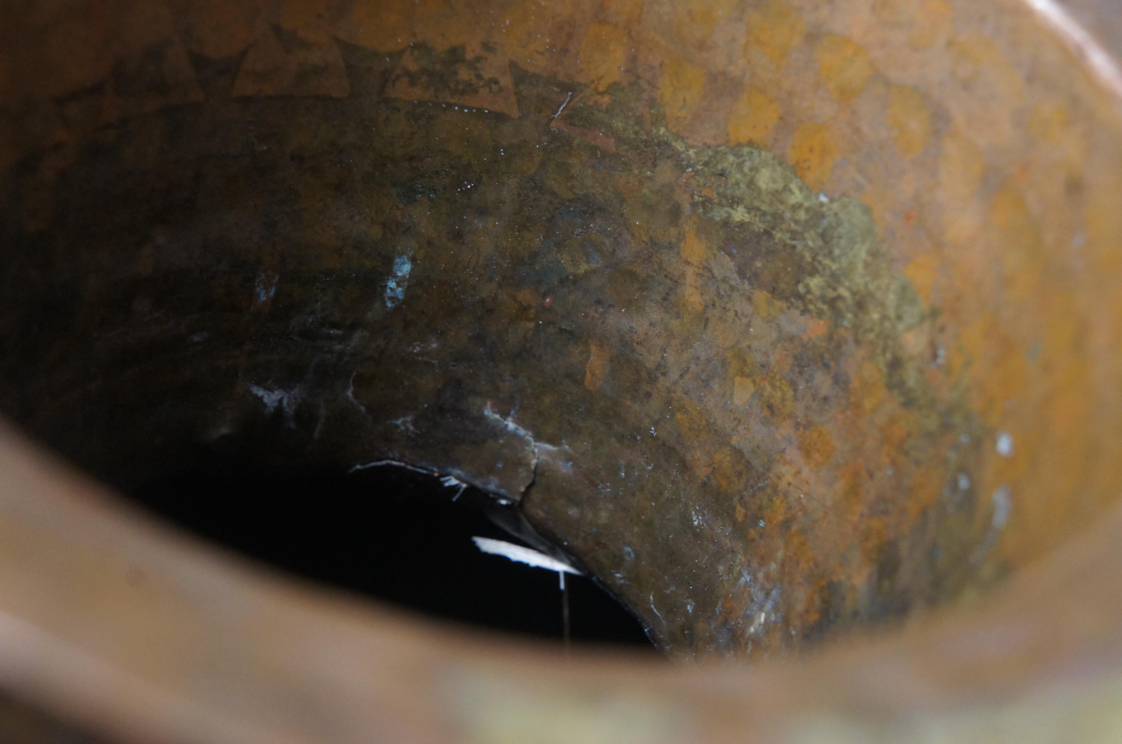Antique Arts & Crafts Hammered Dovetailed Copper Jug Vase Urn 7