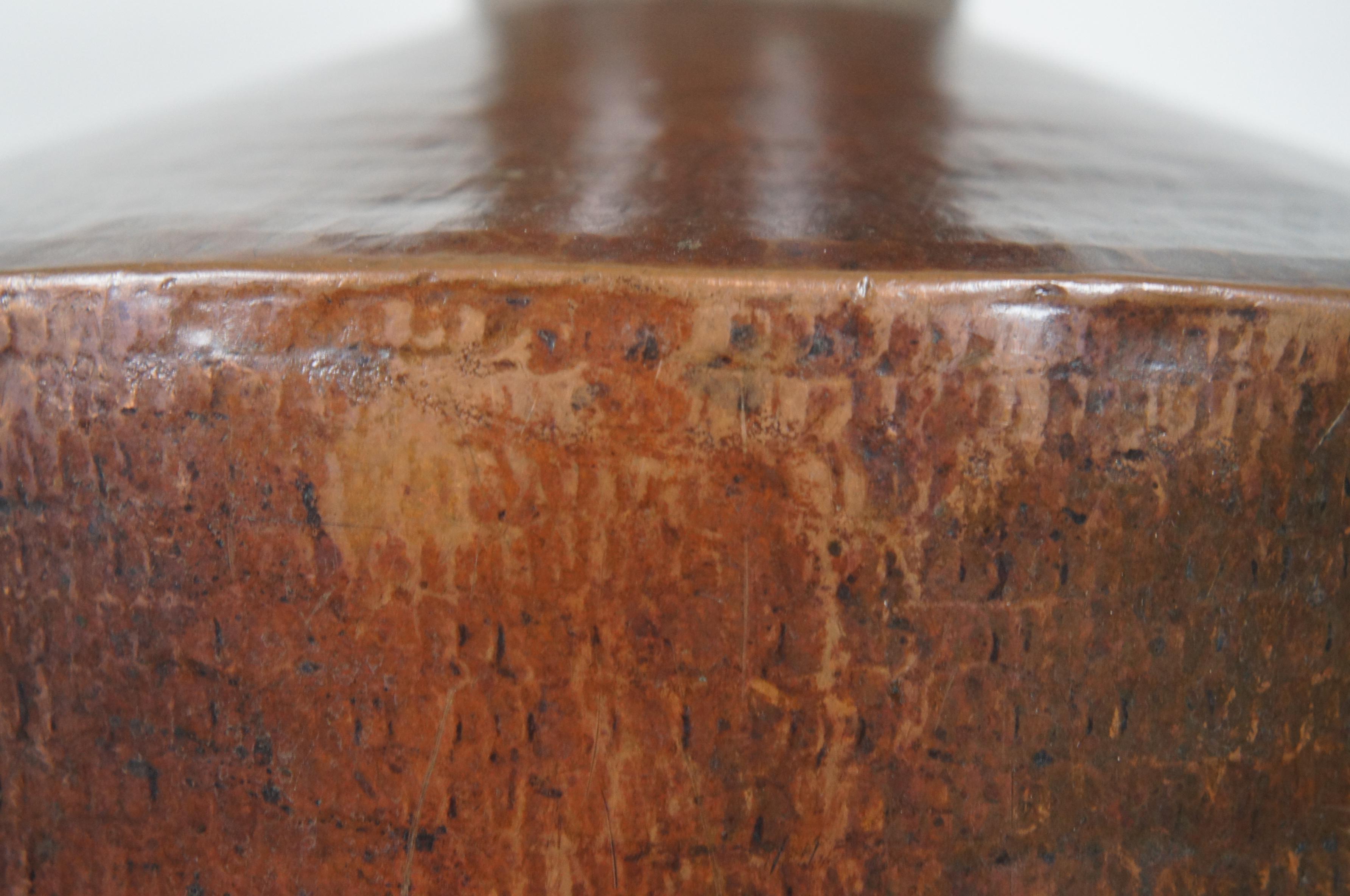 Antique Arts & Crafts Hammered Dovetailed Copper Jug Vase Urn 2