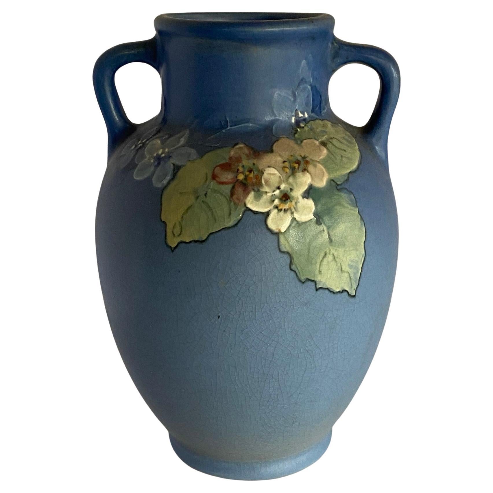 Vase d'antiquités Arts & Crafts peint à la main par Weller Pottery
