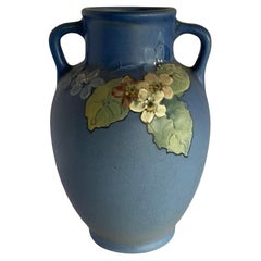 Vaso antico in ceramica artistica dipinta a mano di Weller Pottery