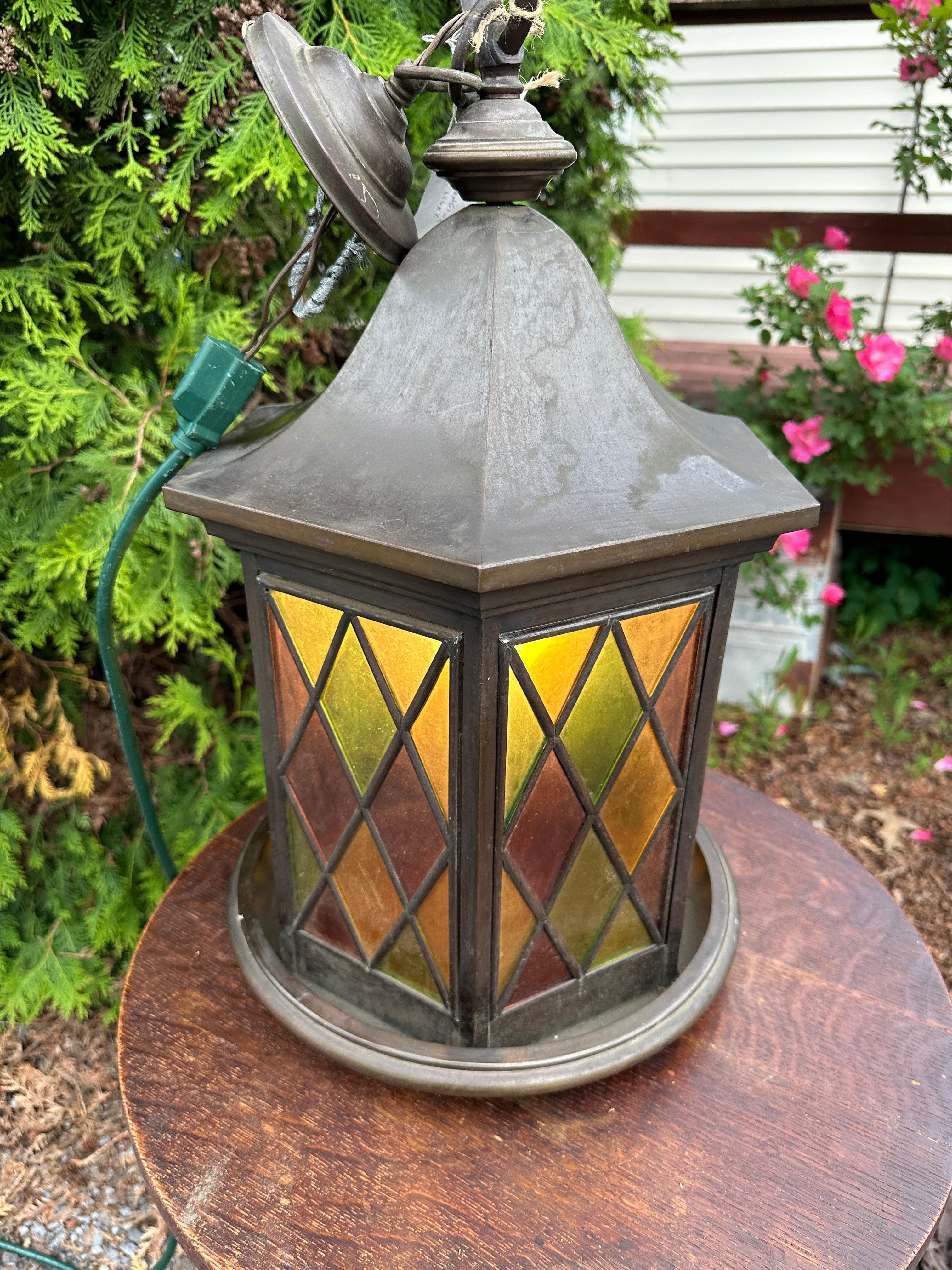 Arts and Crafts Arte Antiques e Artigianato MADE IN USA  missione Lampada a sospensione -  L'epoca di Stickley.  W5877 in vendita