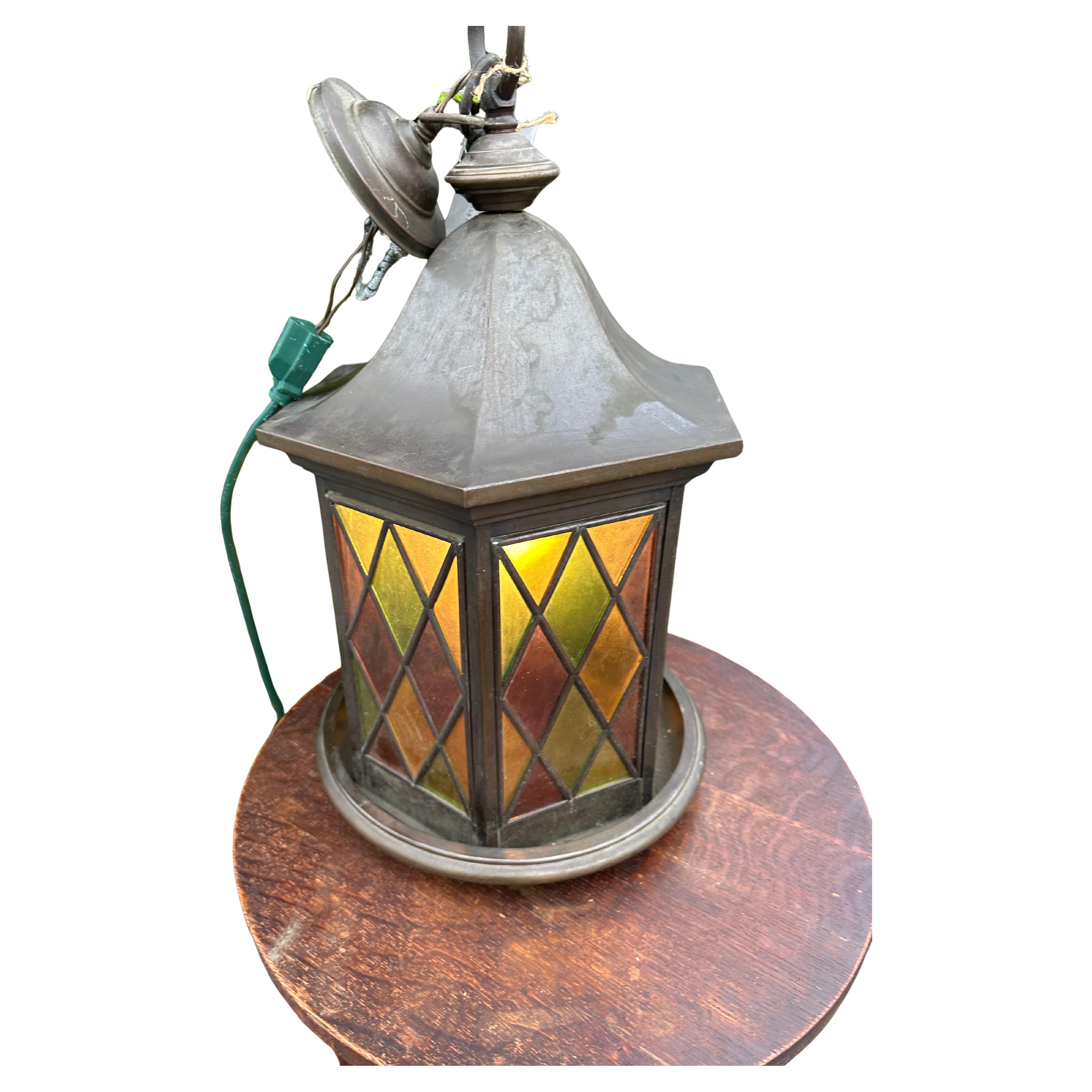 Antique Arts & Crafts US MADE  mission Hanging Lamp -  Stickley era.  W5877