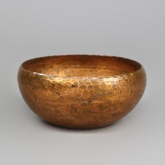 Antique Arts & Crafts Harry Dixon Hammered Copper Bowl, Circa 1910