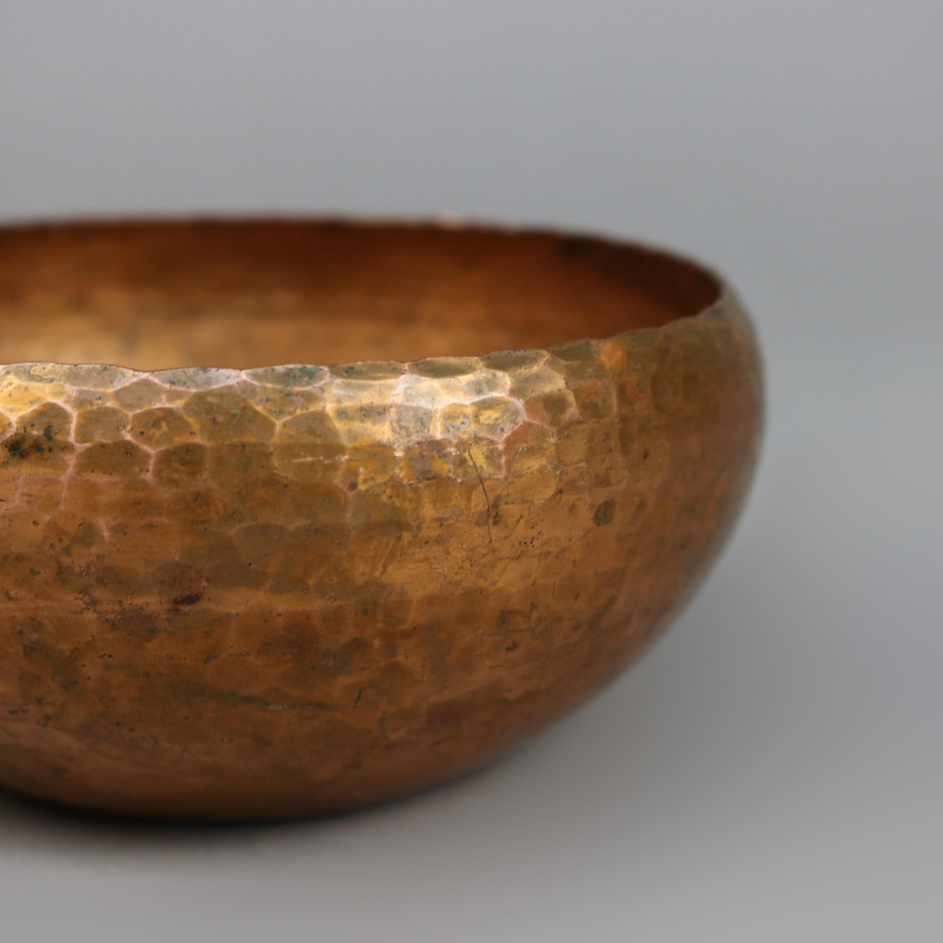 vintage hammered copper bowl