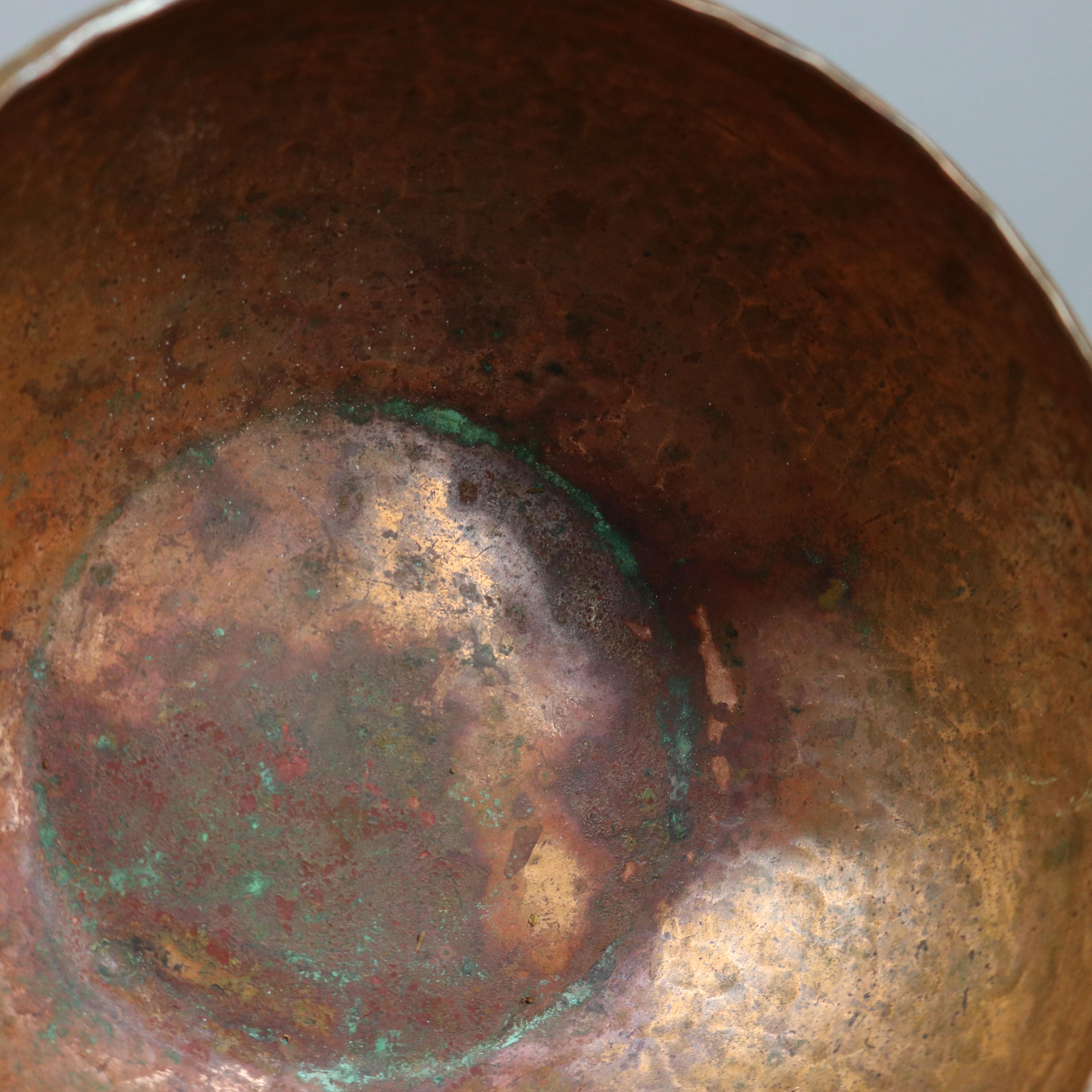 antique hammered copper bowl