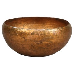 Antique Arts & Crafts Harry Dixon Hammered Copper Bowl, Circa 1910