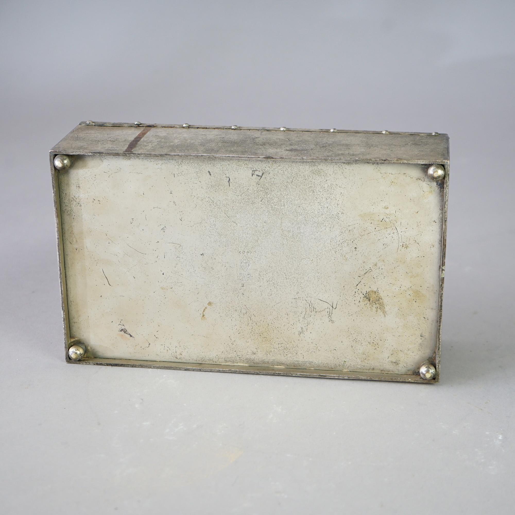 Antique Arts & Crafts Heintz Sterling Silver on Bronze Box c1910 4