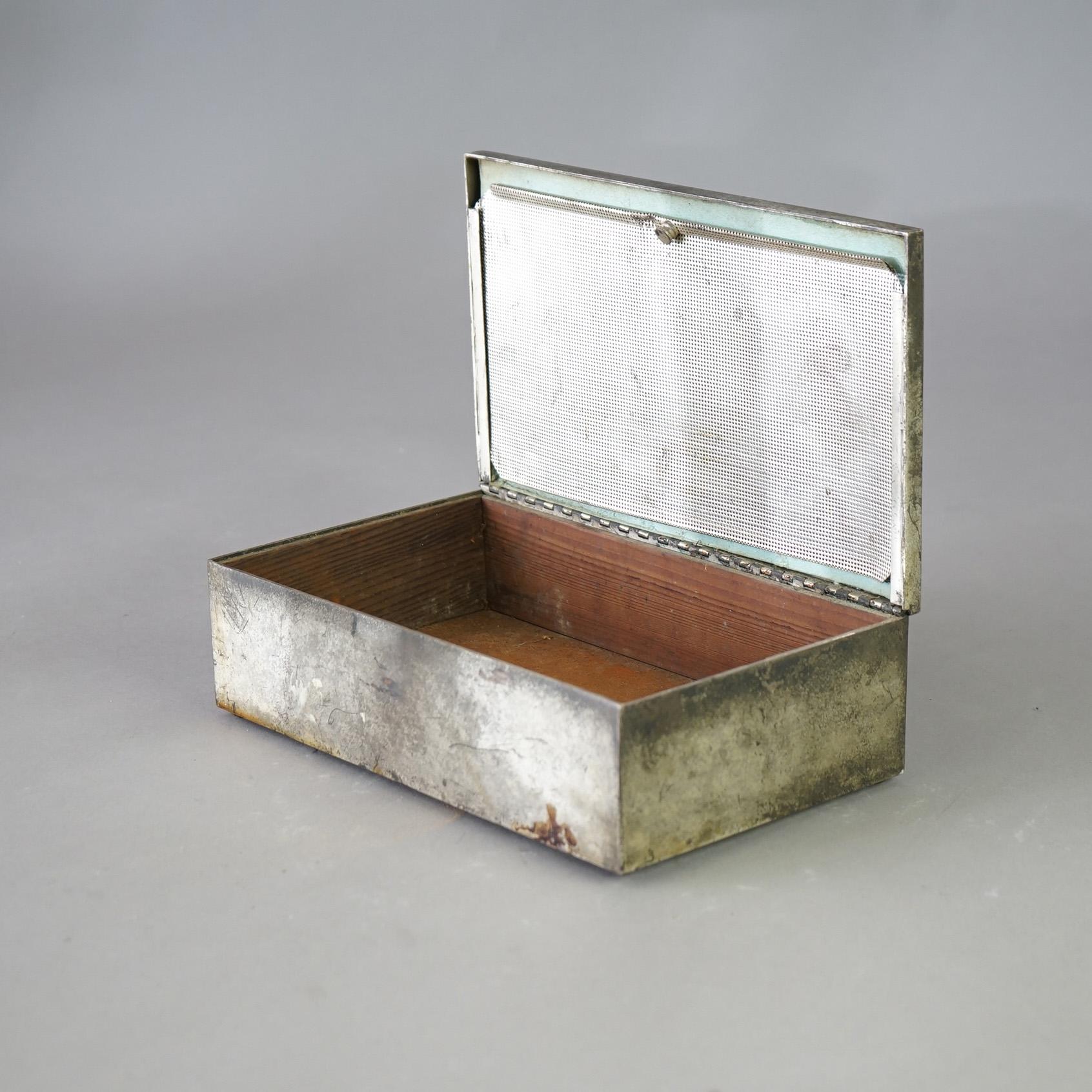 Antique Arts & Crafts Heintz Sterling Silver on Bronze Box c1910 In Good Condition In Big Flats, NY