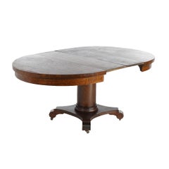 Antique Arts & Crafts Indian Head Co. Oak Dining Table with Four Leaves, c1910