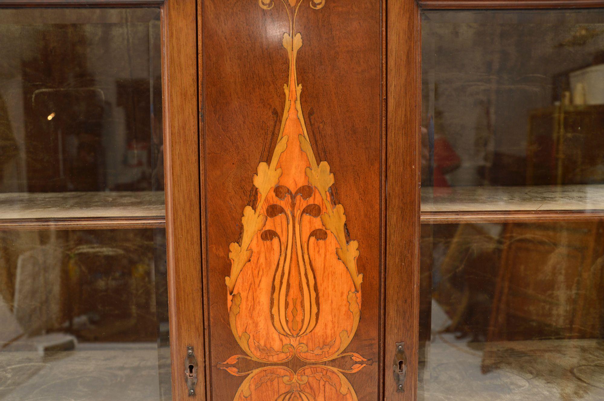 Art Nouveau Antique Arts & Crafts Inlaid Mahogany Cabinet Liberty of London