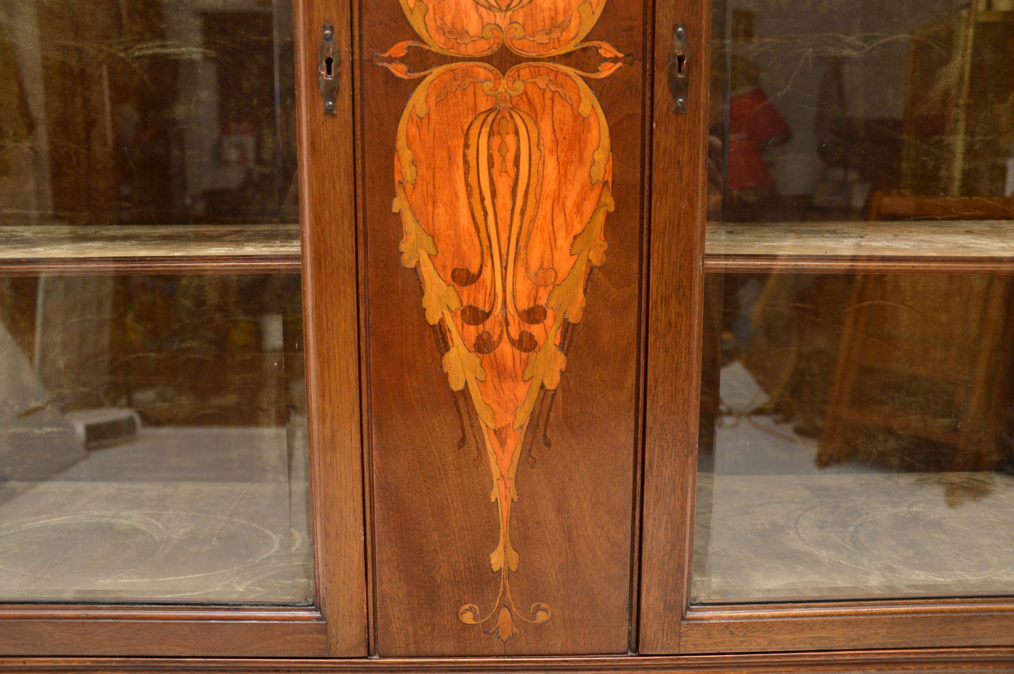 English Antique Arts & Crafts Inlaid Mahogany Cabinet Liberty of London