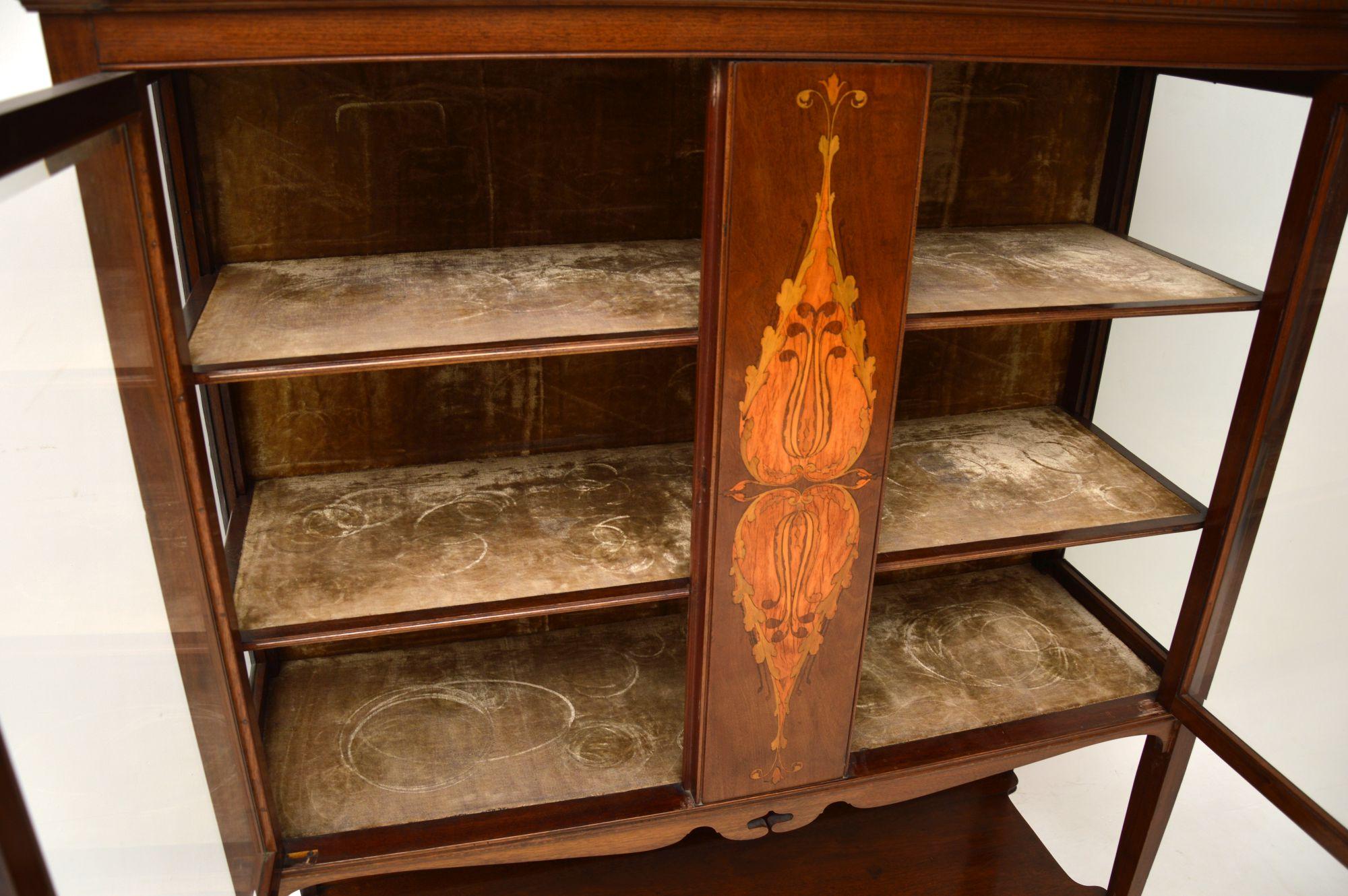 Antique Arts & Crafts Inlaid Mahogany Cabinet Liberty of London 1