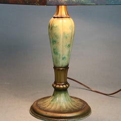 Antique Arts & Crafts Jefferson Reverse Painted Lamp, circa 1920